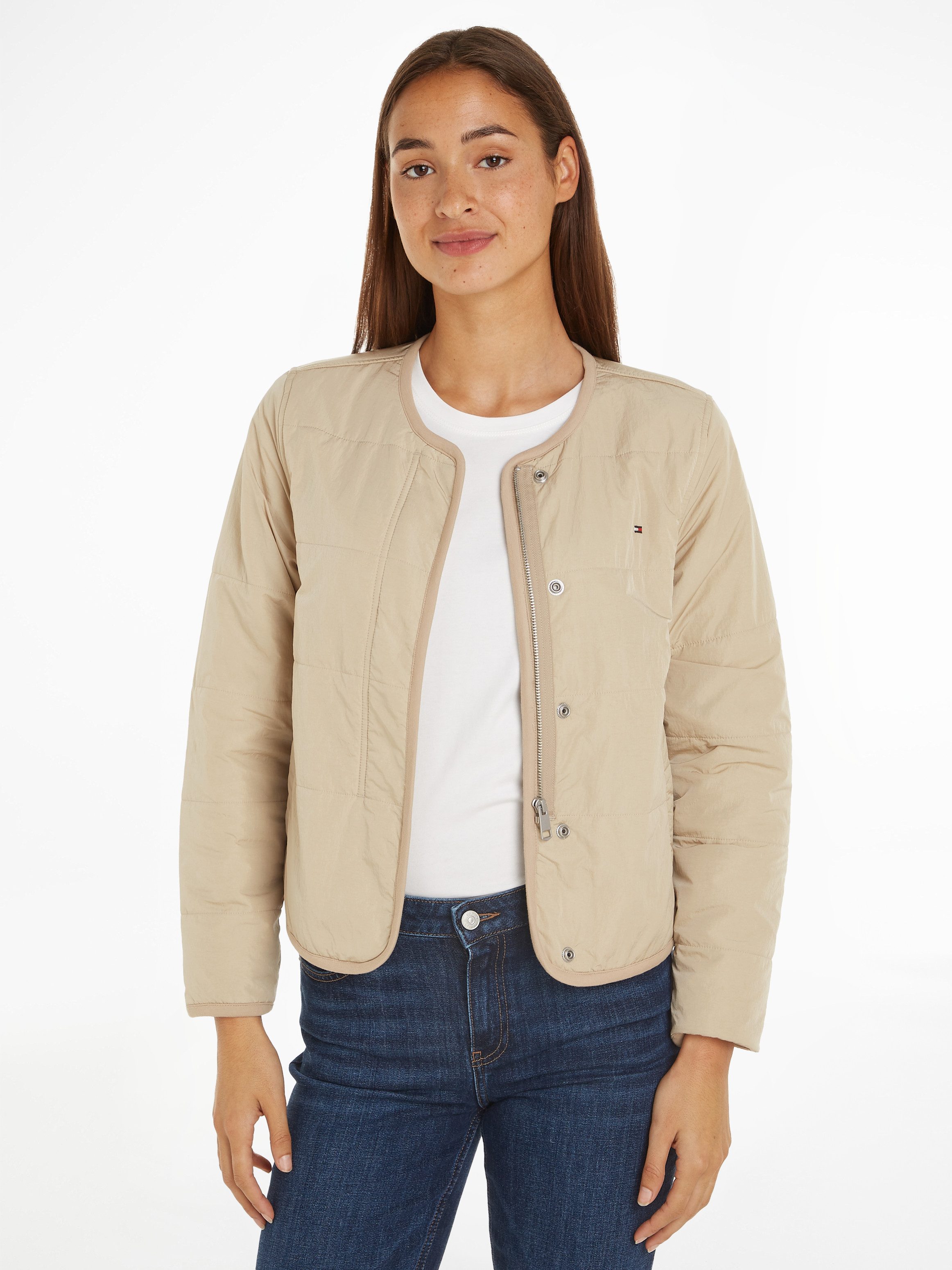 Tommy Hilfiger Gewatteerde jas JERSEY LINED JACKET met tommy jeans-merklabel