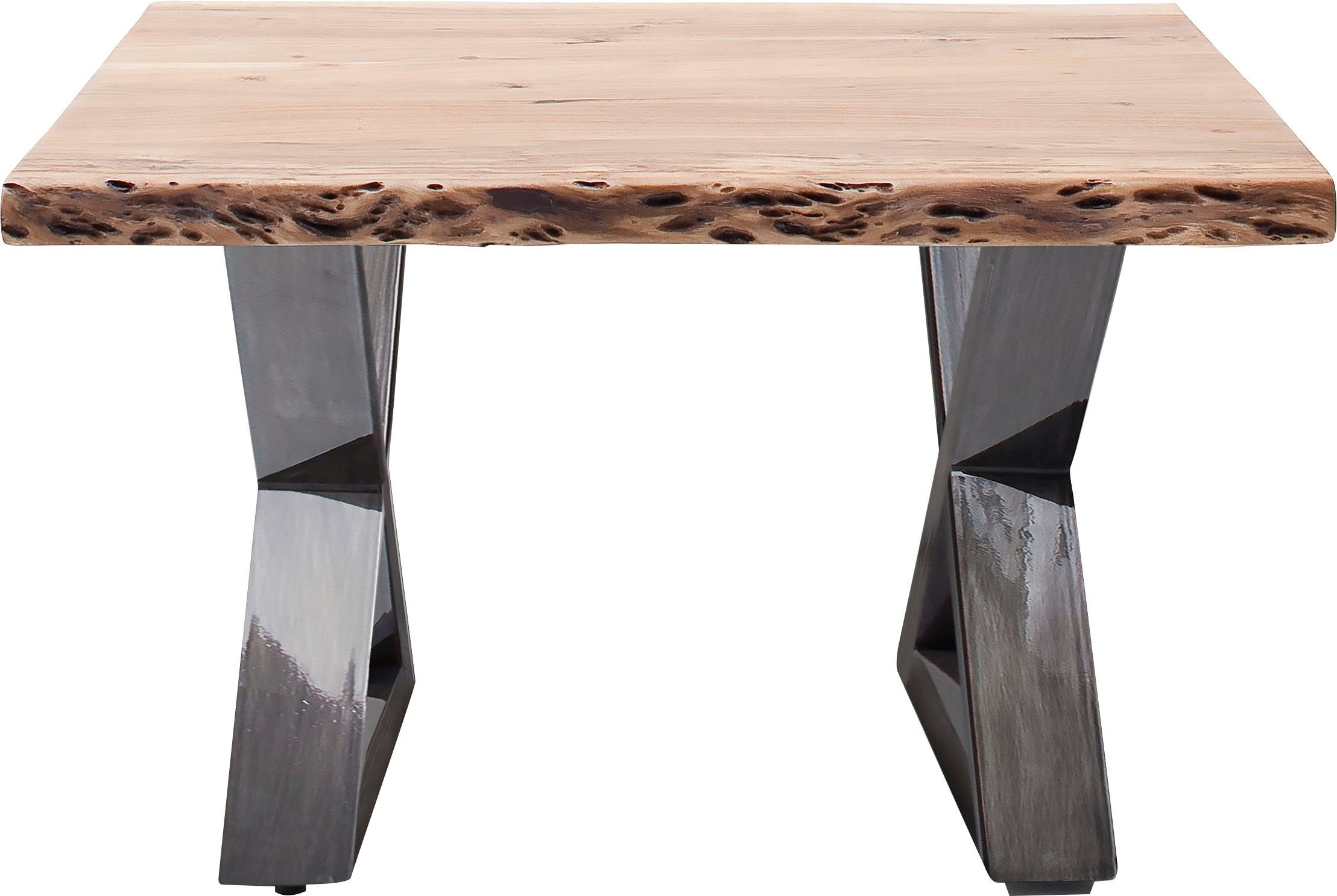 mca furniture salontafel cartagena salontafel massief hout met boomstamrand en natuurlijke kieren en gaatjes beige