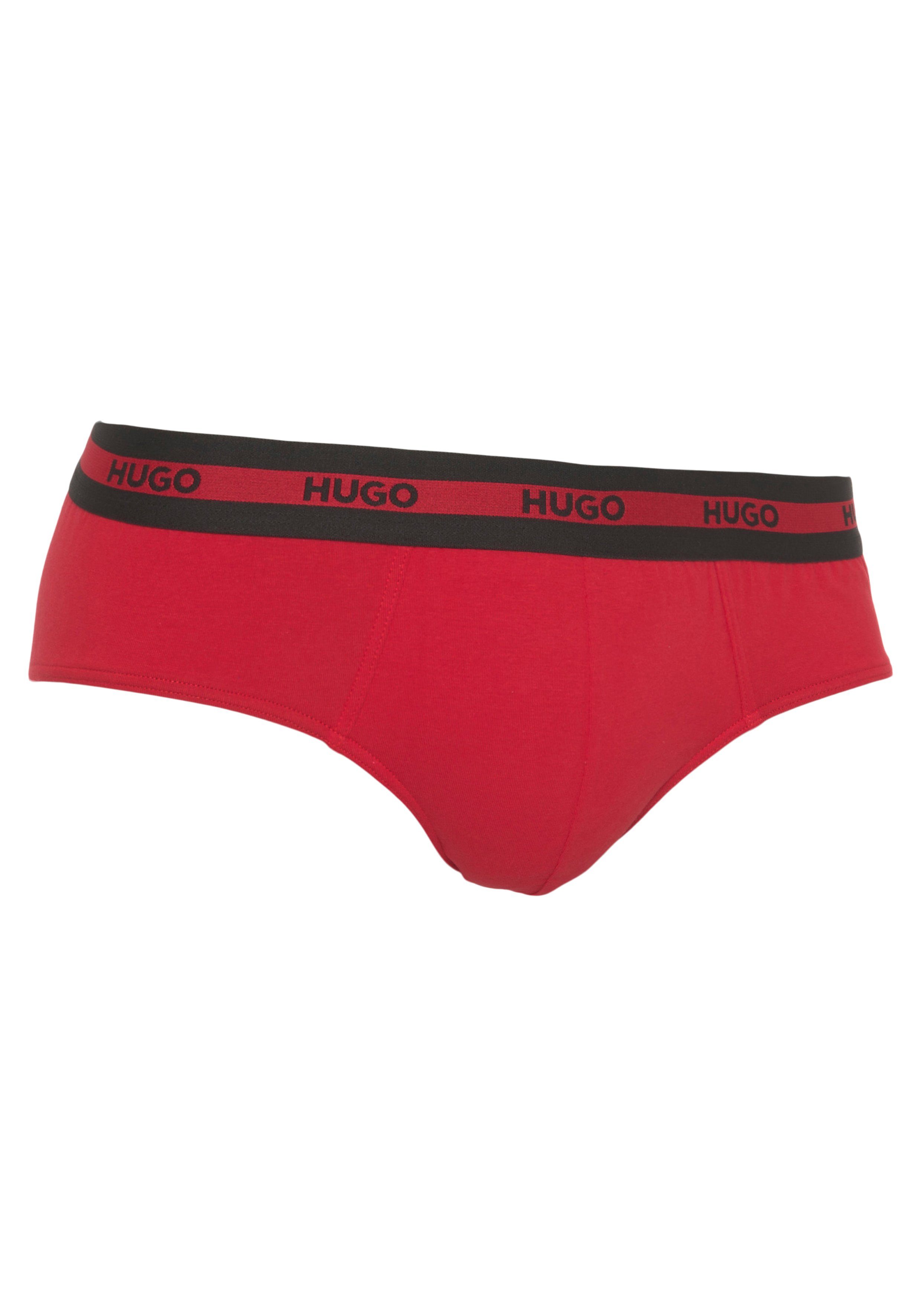 HUGO underwear Slip met contraststrepen en logo-opschriften op de tailleband (set, 3 stuks, In driepack)