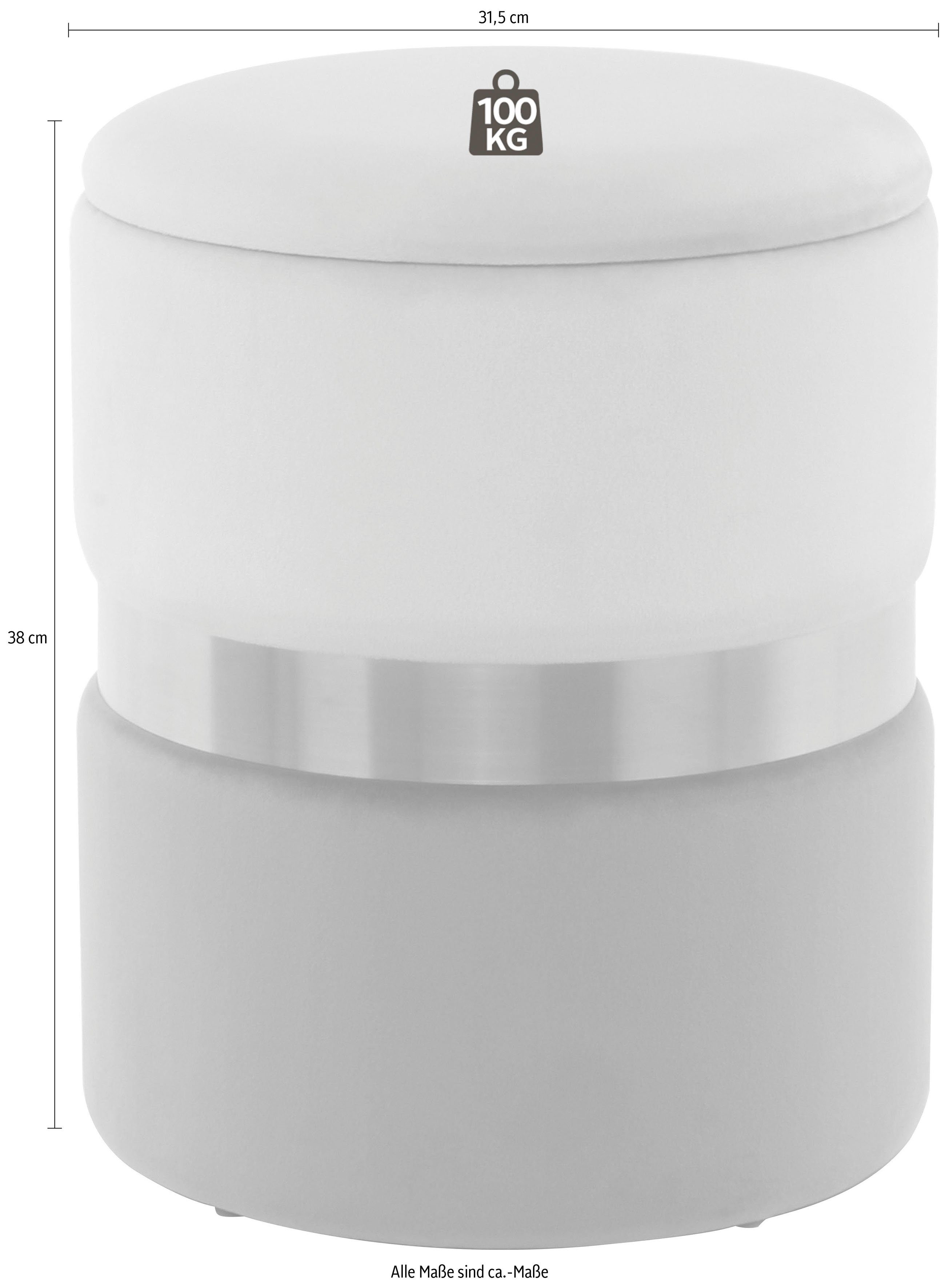 Kayoom Hocker met bergruimte Kruk Zora 125 2-delige set, fluweelzachte stof bekleding, ronde elegante vorm (set, 2 stuks)