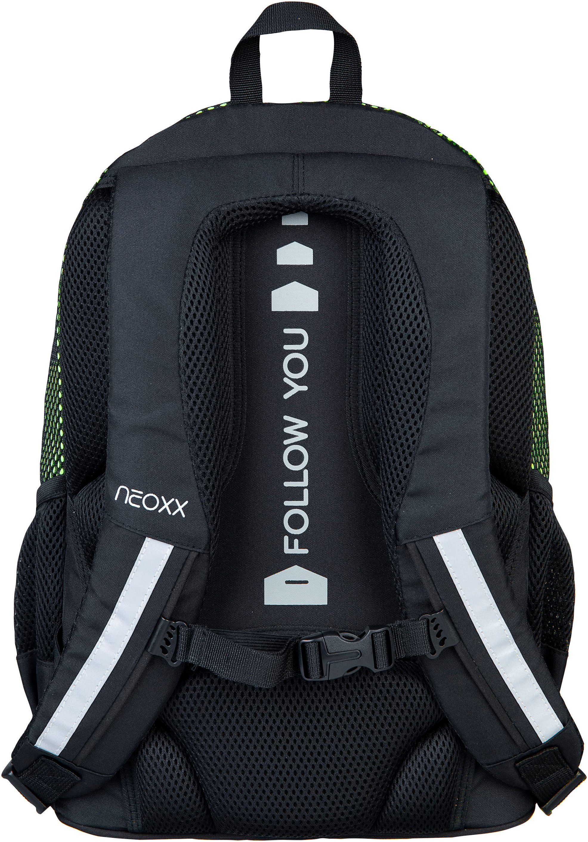 neoxx Schoolrugzak Flow, All about Neon gedeeltelijk van gerecycled materiaal