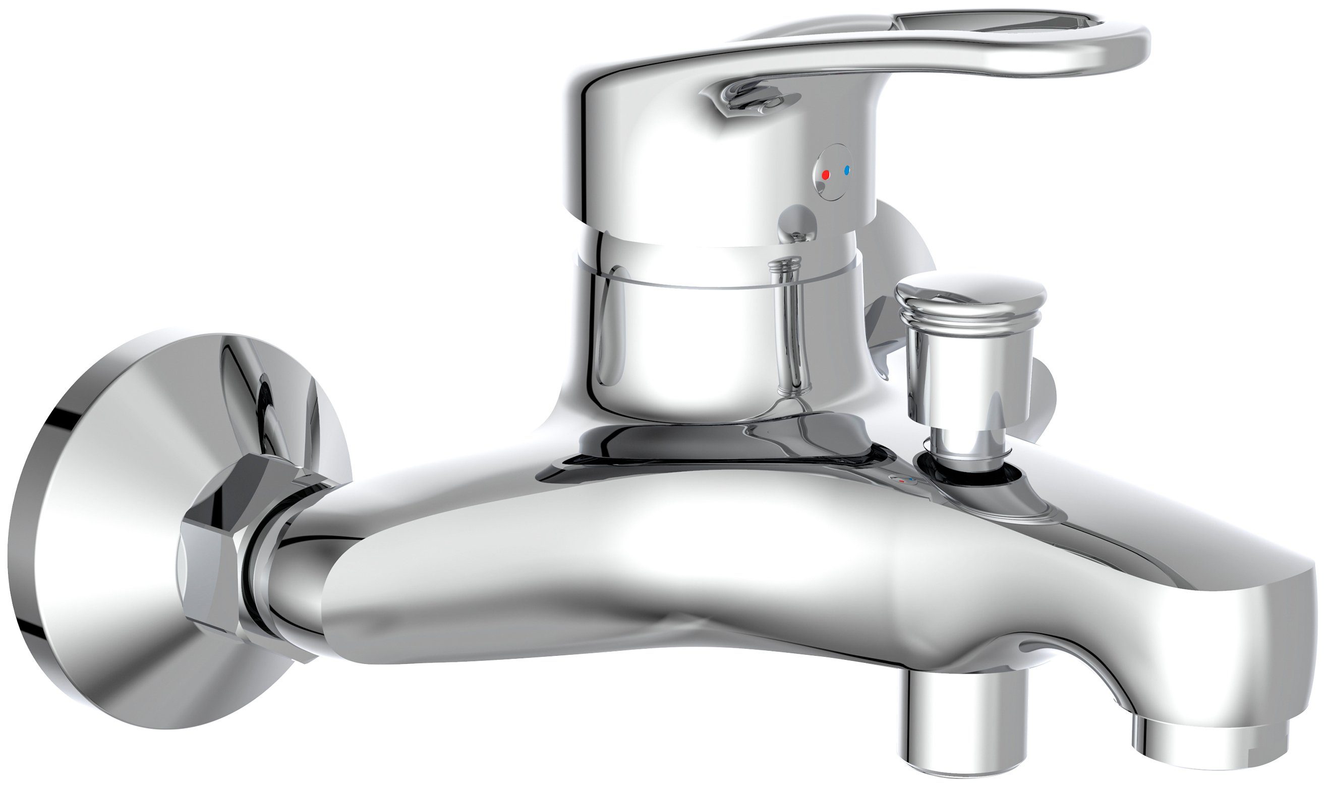 Schütte Badkraan BATONI Mengkraan badkuip, kraan bad, badkraan in chroom sanitair zilver(kleur)