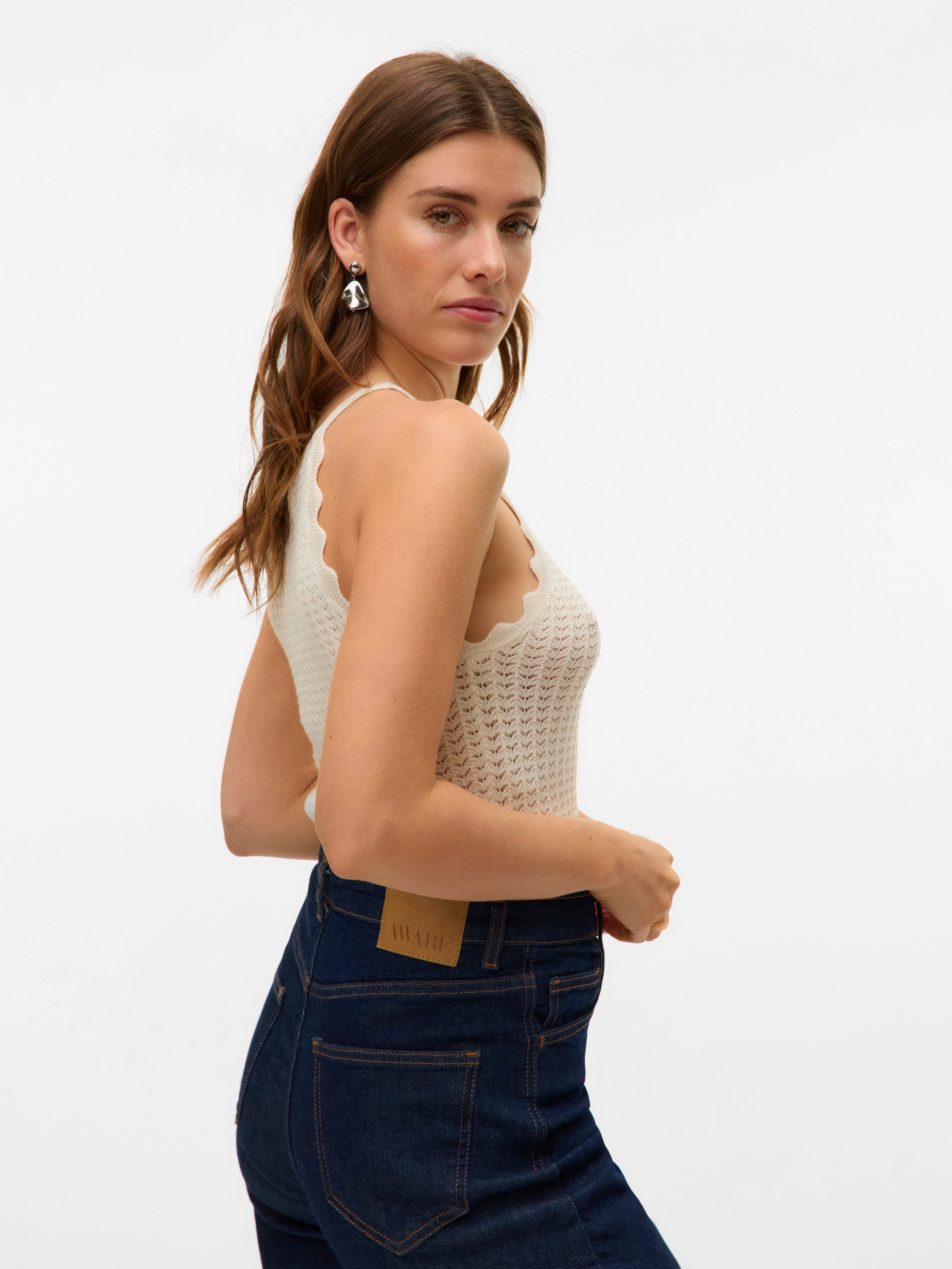 Vero Moda Gebreide top VMPANAMA SL KNIT TOP VMA NOOS