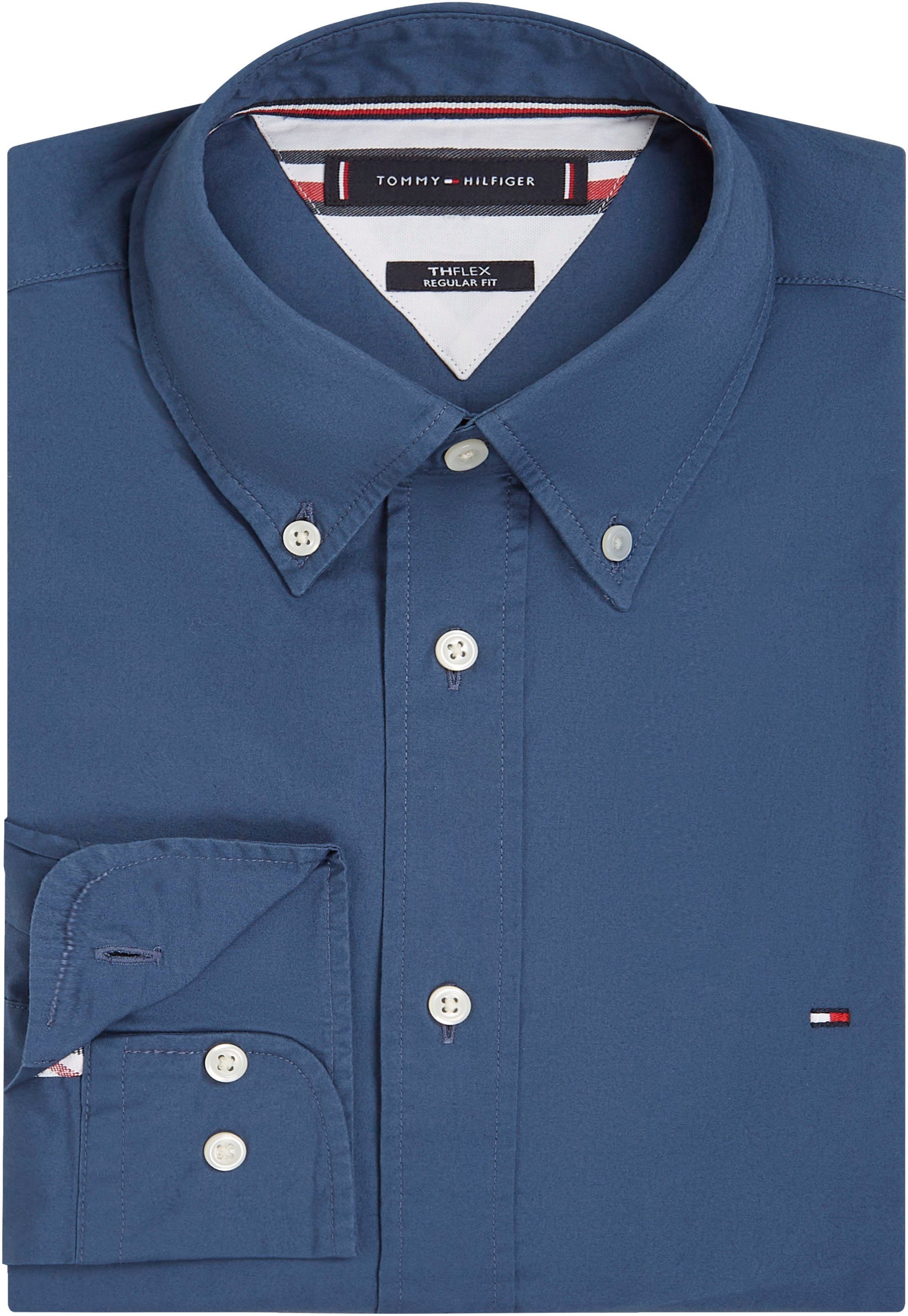 Tommy Hilfiger Overhemd met lange mouwen FLEX POPLIN RF SHIRT met labelschild binnenin de knoopsluiting (1-delig)