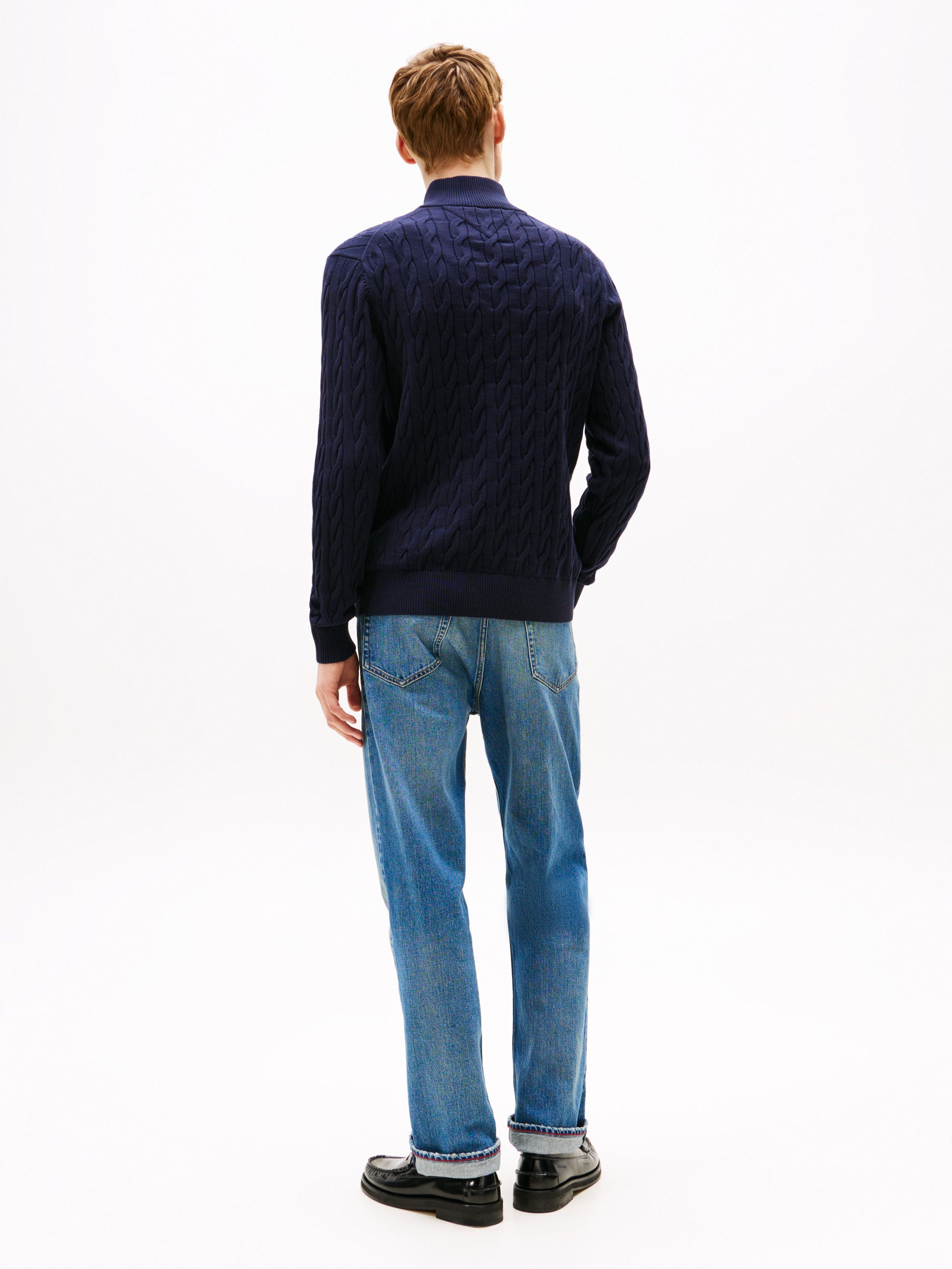 Tommy Hilfiger Gebreide trui CLASSIC COTTON CABLE ZIP MOCK