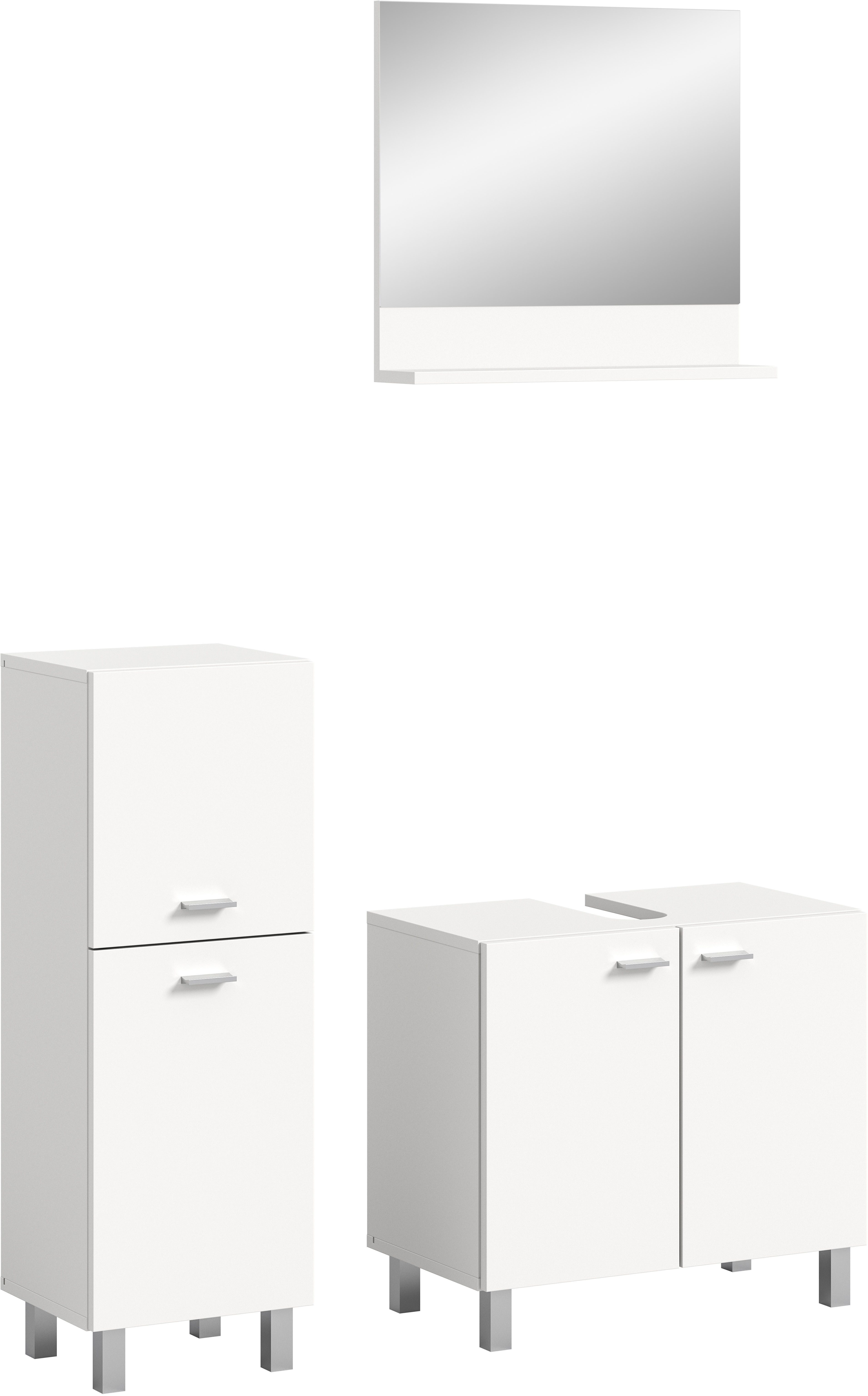 welltime Badmeubelset Tampa, breedte 102cm, 3-delig Wastafelonderkast, spiegel, halfhoge kast (3 stuks)
