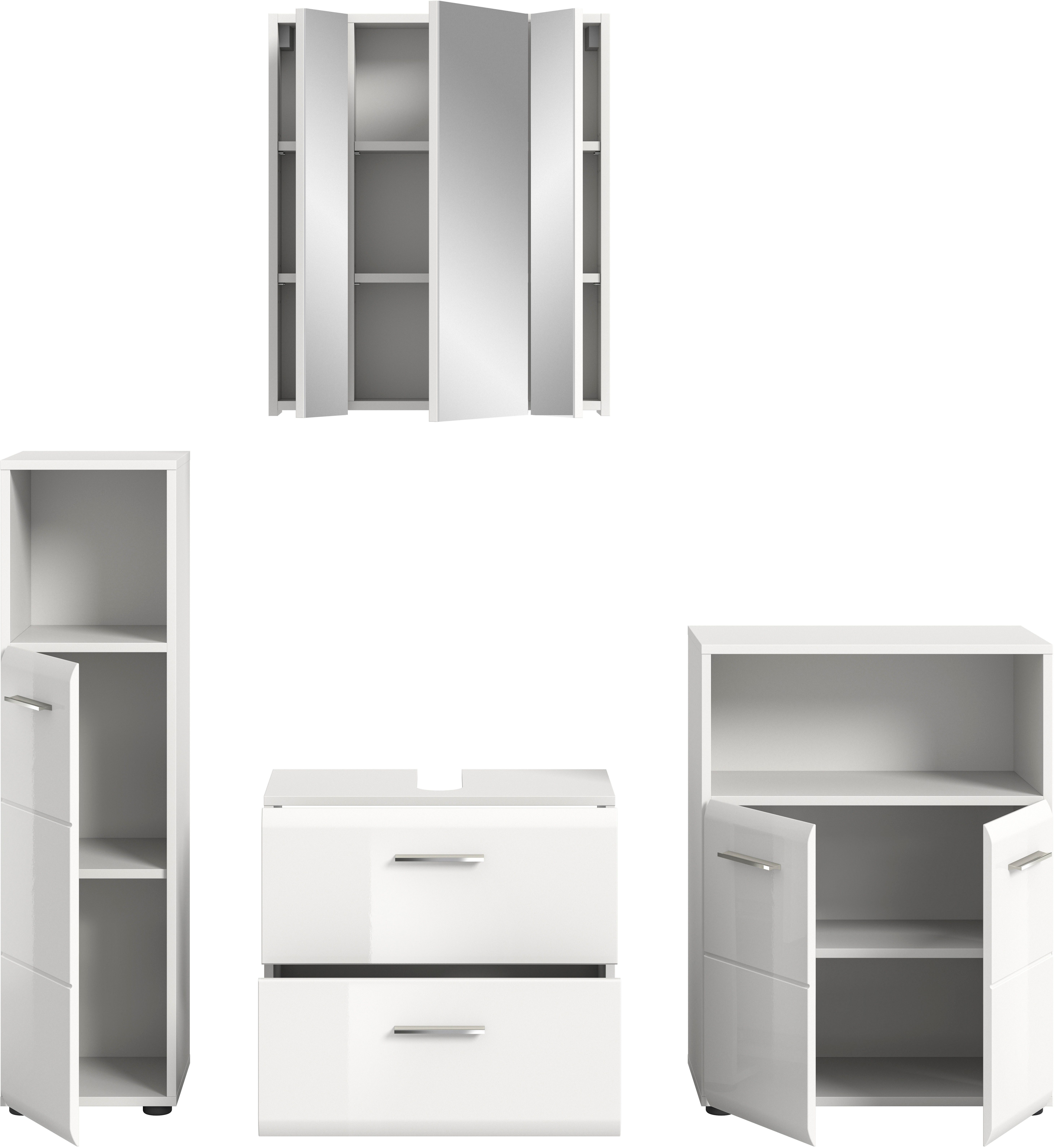 INOSIGN Badmeubelset FLORENZ, TOPSELLER!, 4-delige badcombinatie, hoogwaardige MDF-front