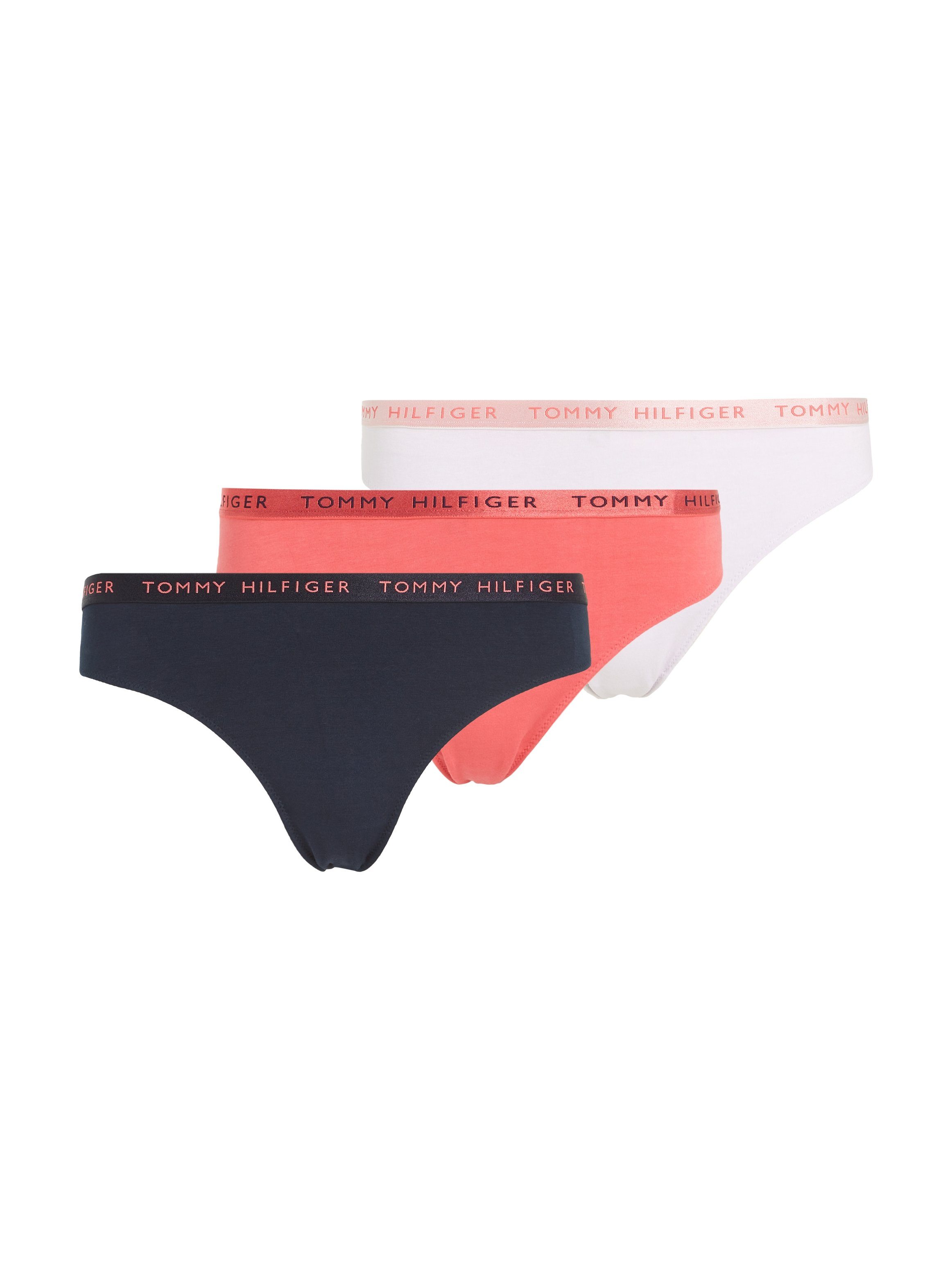 Tommy Hilfiger Underwear Slip SHINE 3 PACK THONG GIFTING met tommy hilfiger logoband (Set van 3)