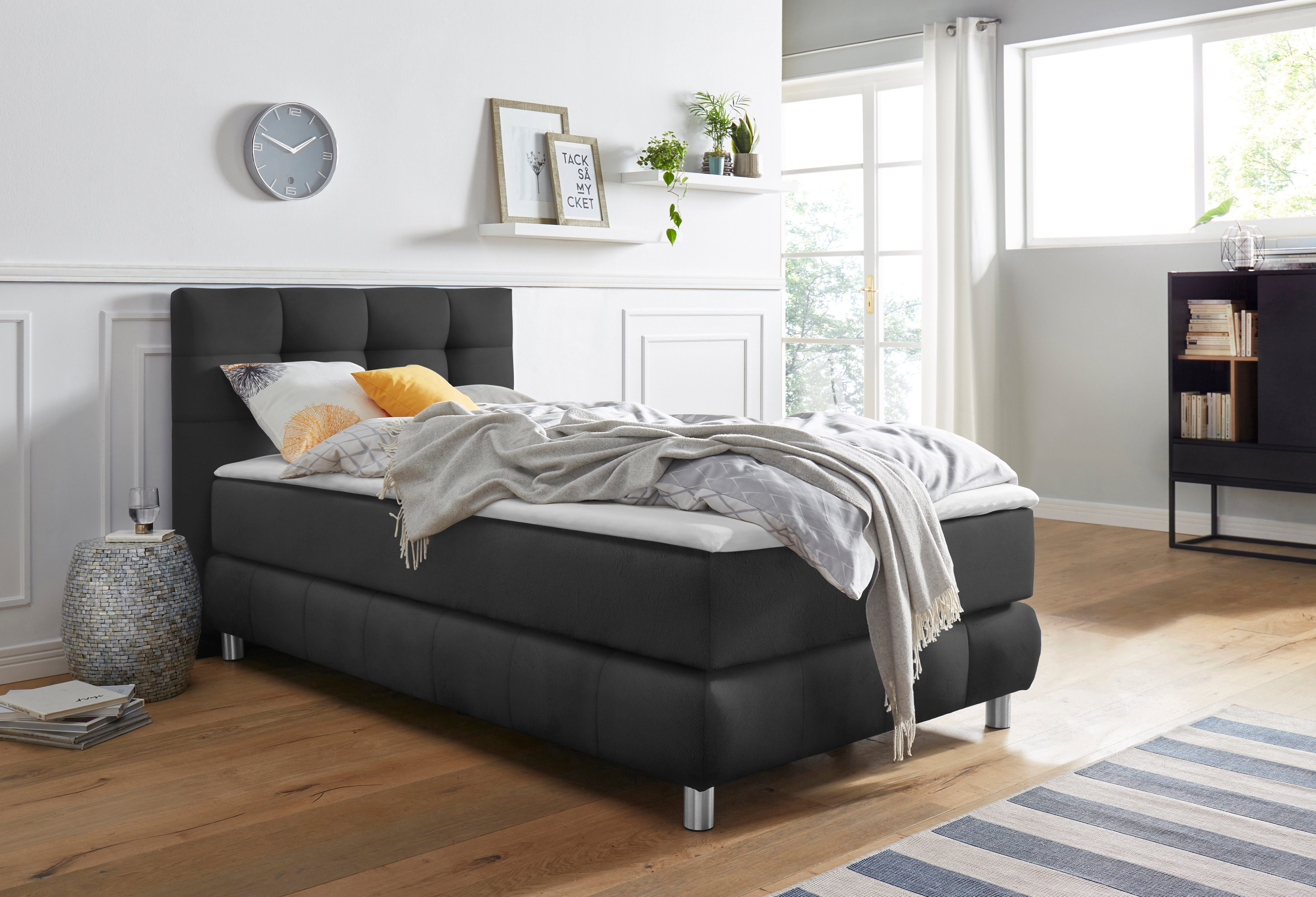 andas Boxspring Salo incl. topmatras, in fluwelige look of structuurstof, 6 breedten, 2 hardheden, tfk ook in hardheid 4. 3 matrassoorten