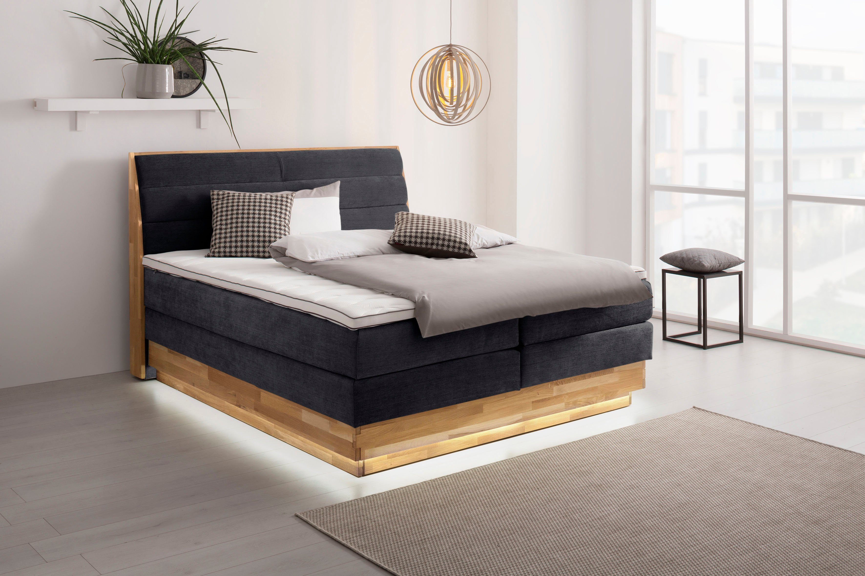 OTTO products Boxspring Ledverlichting, met gecertificeerde, gerecyclede overtrekstoffen