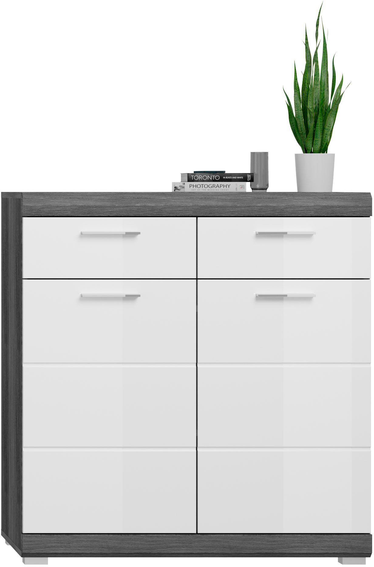 INOSIGN Halmeubelset Siena, Fronten met hoogwaardige groeffrezing, 4-delig, bestaande uit: (complete set, 4-delig)