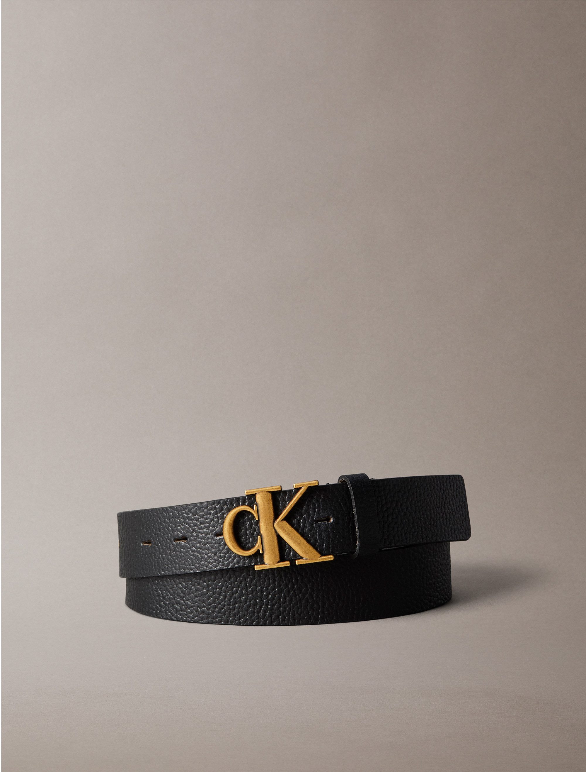 Calvin Klein Leren riem MONOGRAM BUCKLE FIXED BELT 35MM