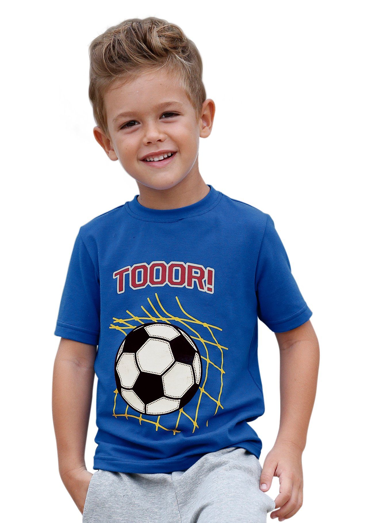 KIDSWORLD T-shirt TOOOR Korte mouwen, basic pasvorm, met statements/slogans