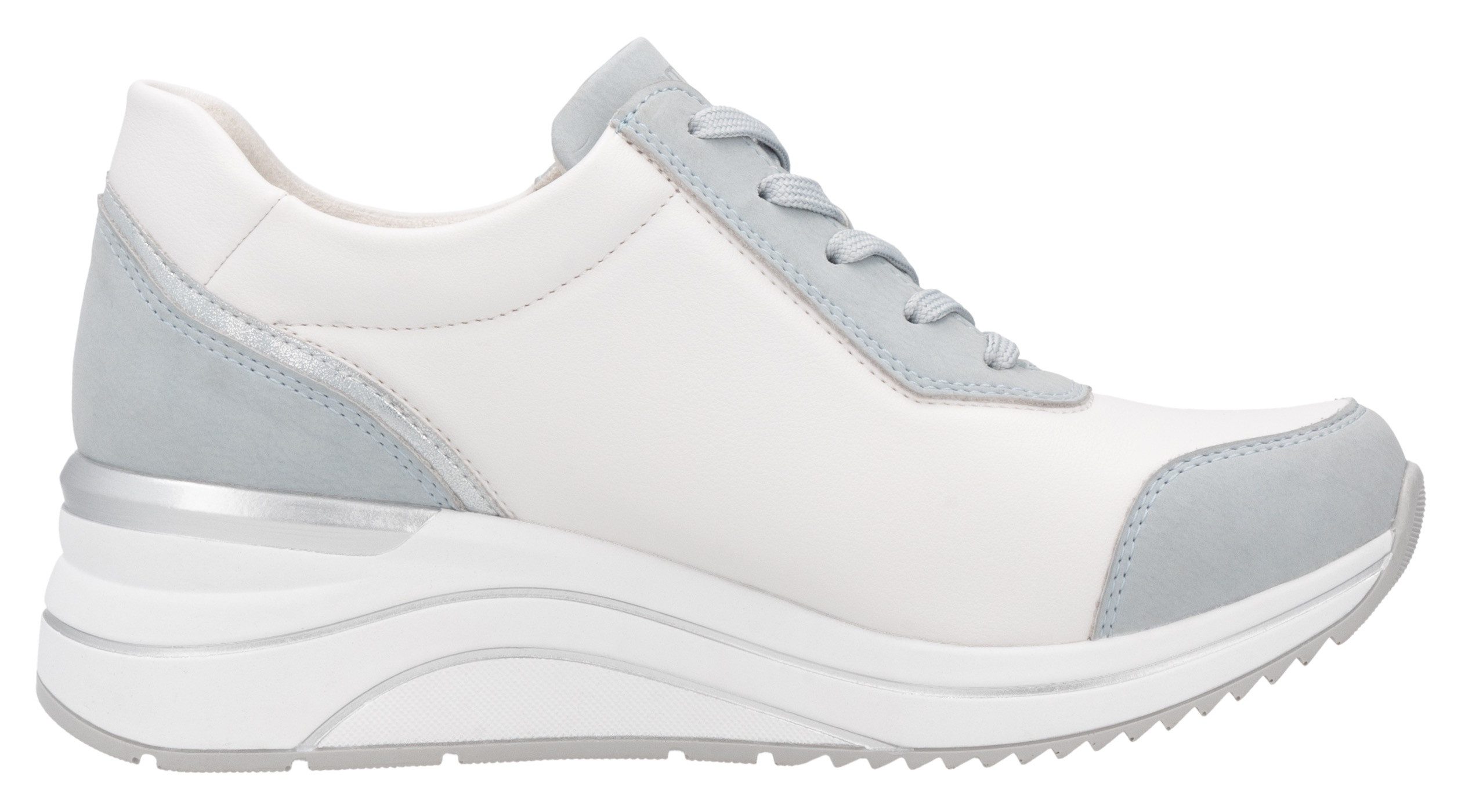 Remonte Sneakers met sleehak , vrijetijdsschoen, lage schoen, veterschoen, vegan verwerking
