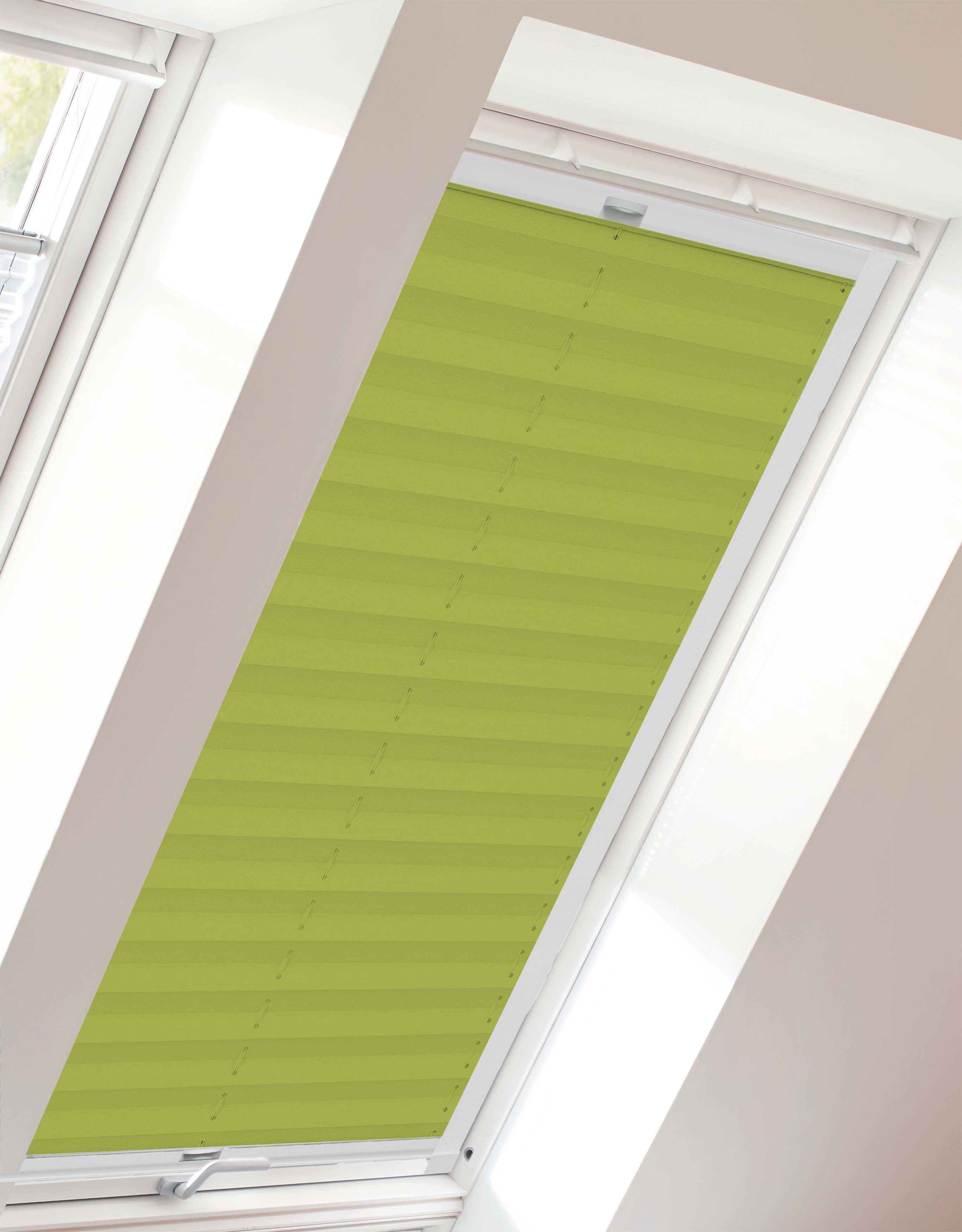 sunlines Plissé-vouwgordijn voor dakramen StartUp Style Crepe (1 stuk) plisségordijnen maat 38,3 cm x 99,5 cm groen