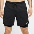 nike 2-in-1-short nike flex stride men's 7" 2-in-1 running shorts zwart