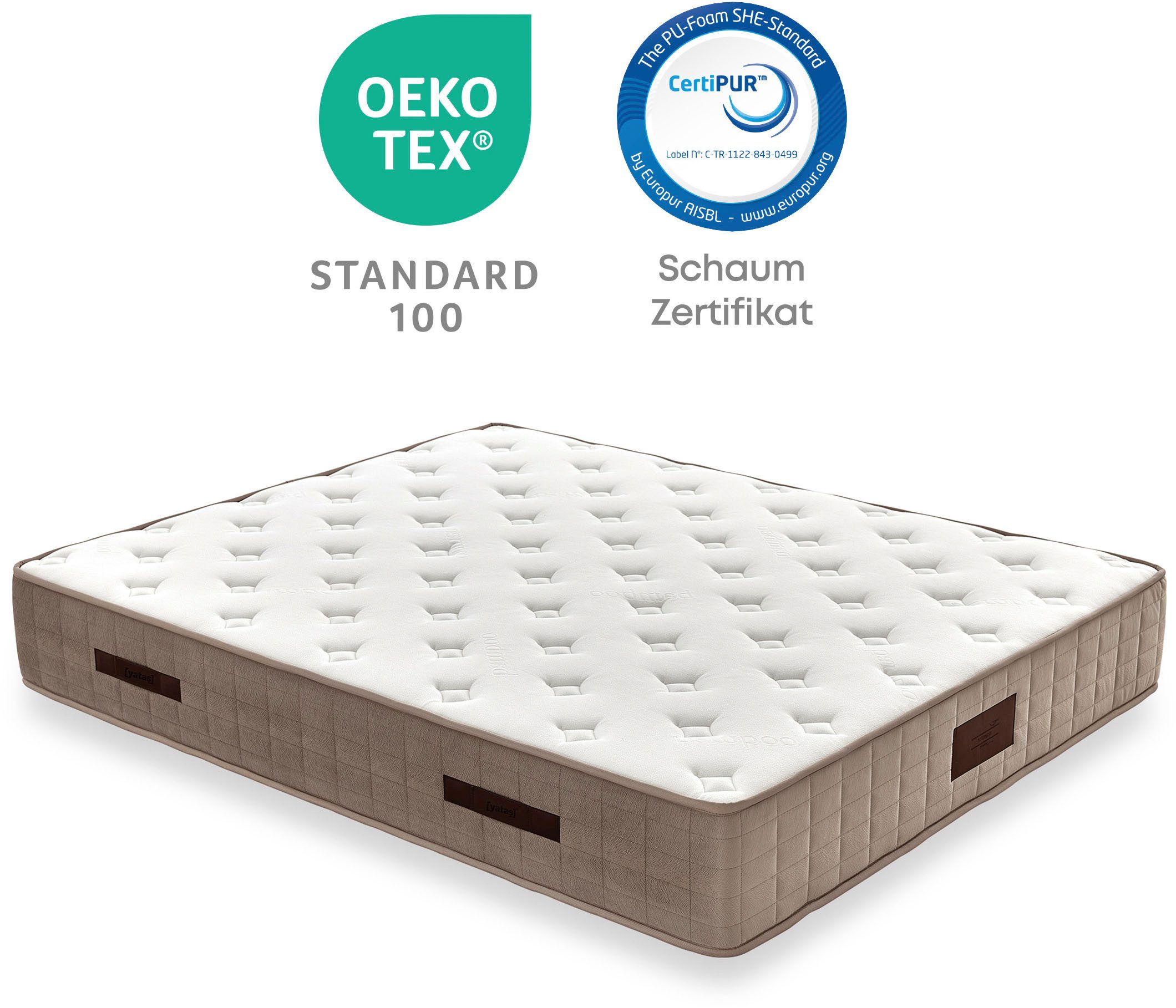 Yatas Pocketveringsmatras Majestät Premium Tencel® Bambus H2, omkeerbaar, ergonomisch, ademend hoogte 30 cm