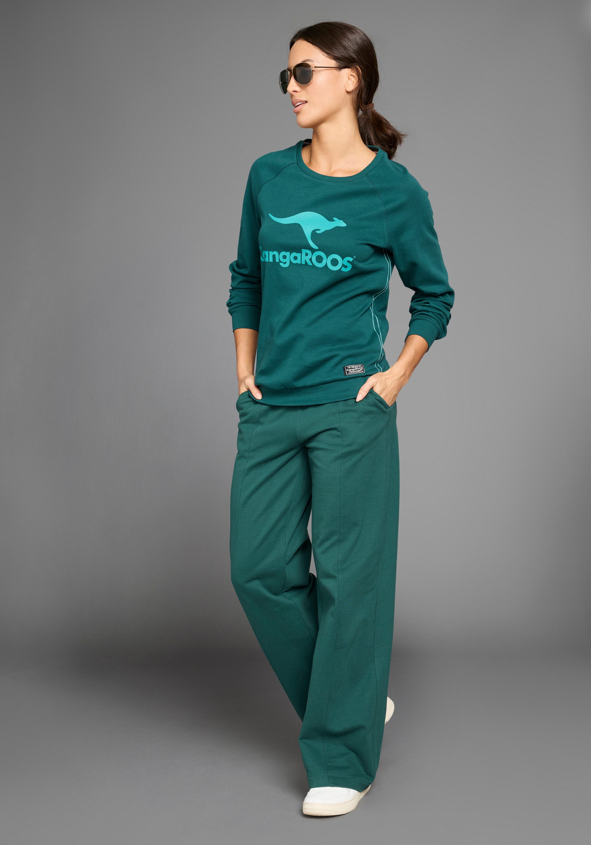 KangaROOS Sweatshirt Lange mouwen, figuurvolgende snit, met print, ronde hals