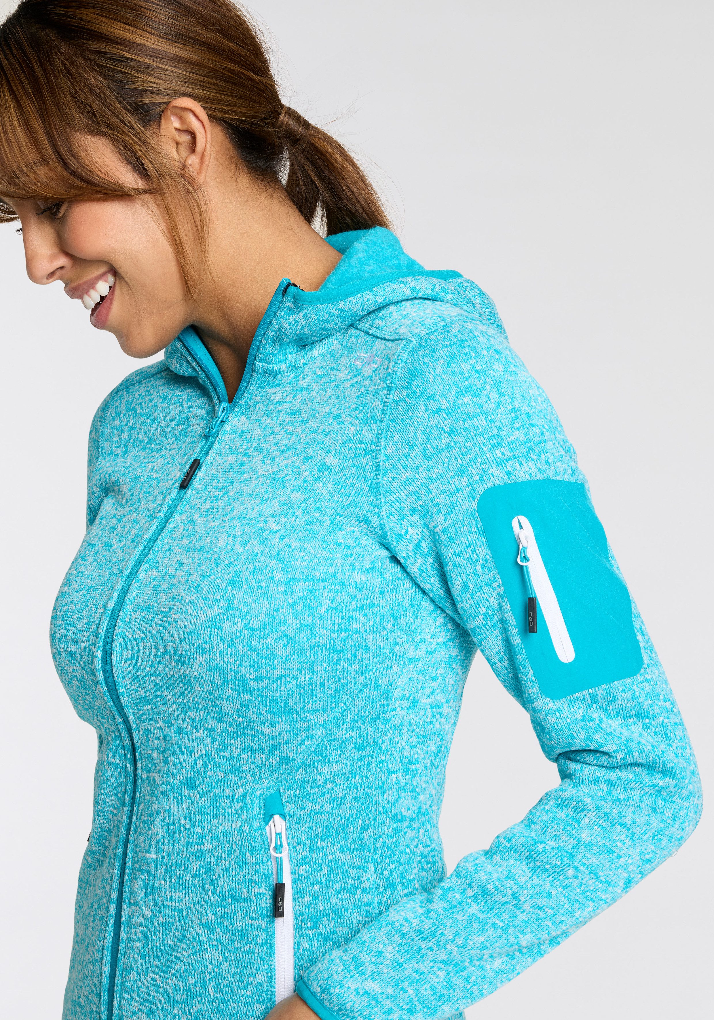 CMP Gebreid fleecejack KNITTED MELANGE HOODY WOMAN HOODY (1 stuk)