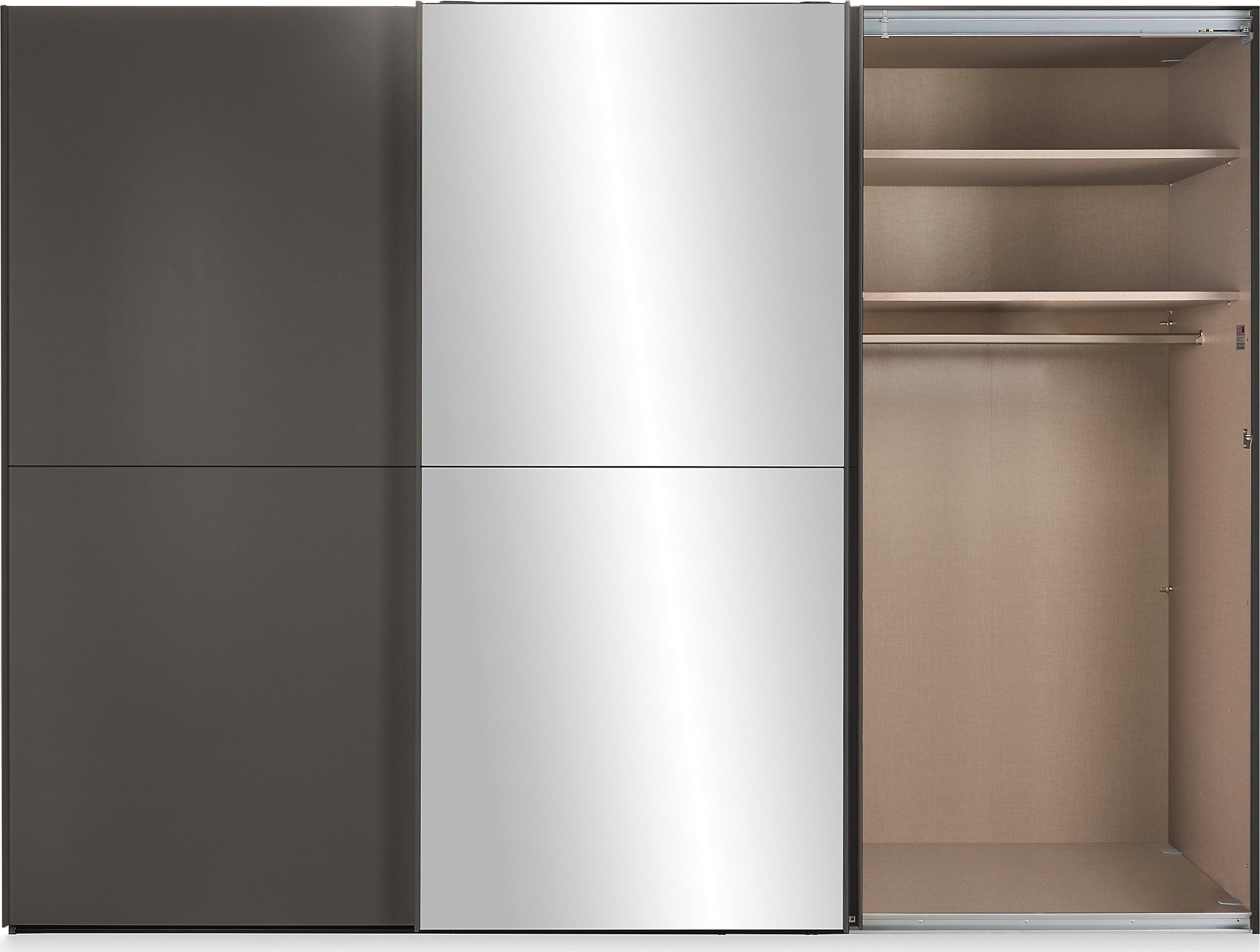 set one by Musterring Schuifdeurkast Henderson met spiegel, inclusief planken en garderobestangen