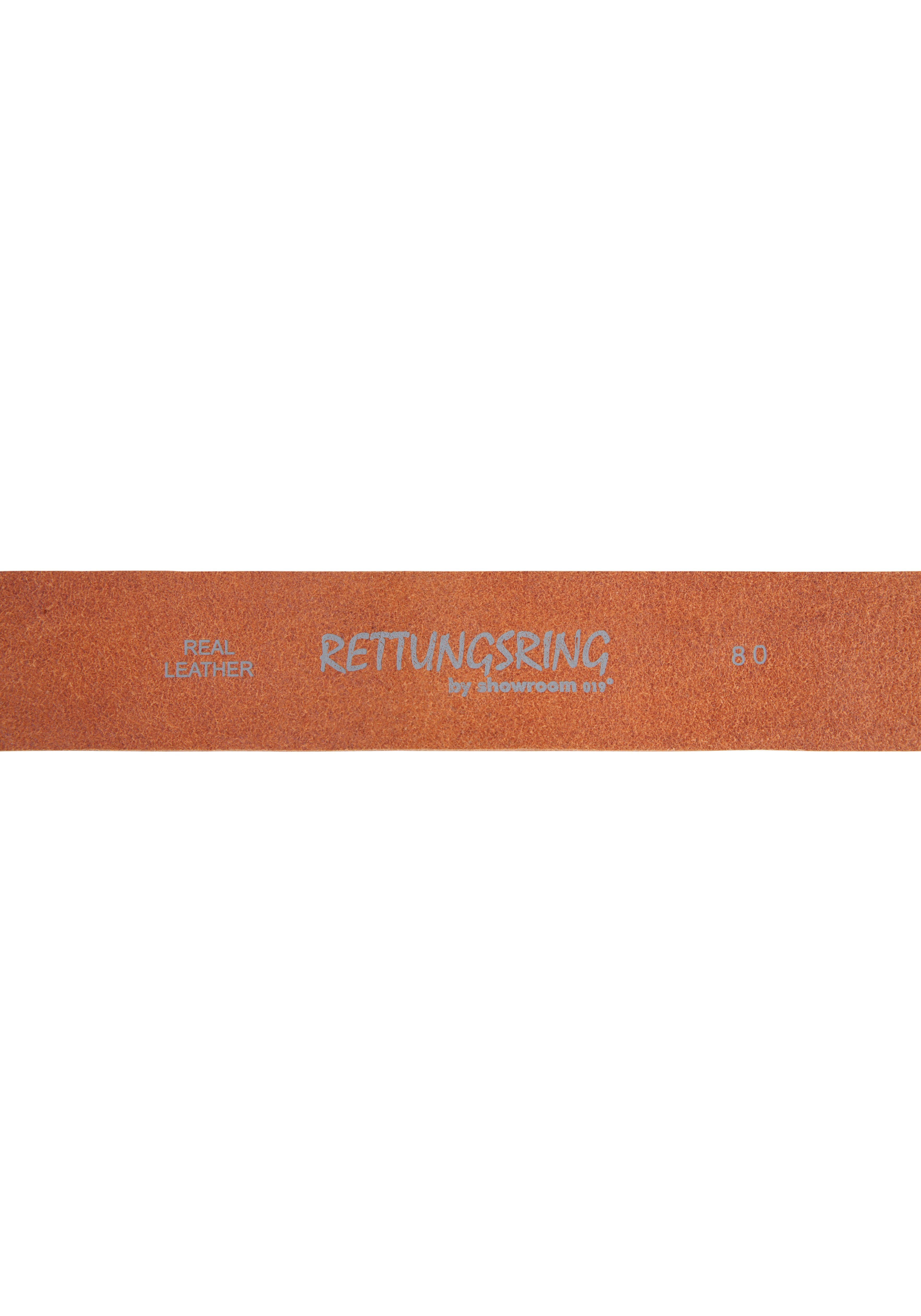 RETTUNGSRING by showroom 019° Leren riem met verwisselbare sluiting "ovaal nieten koper"