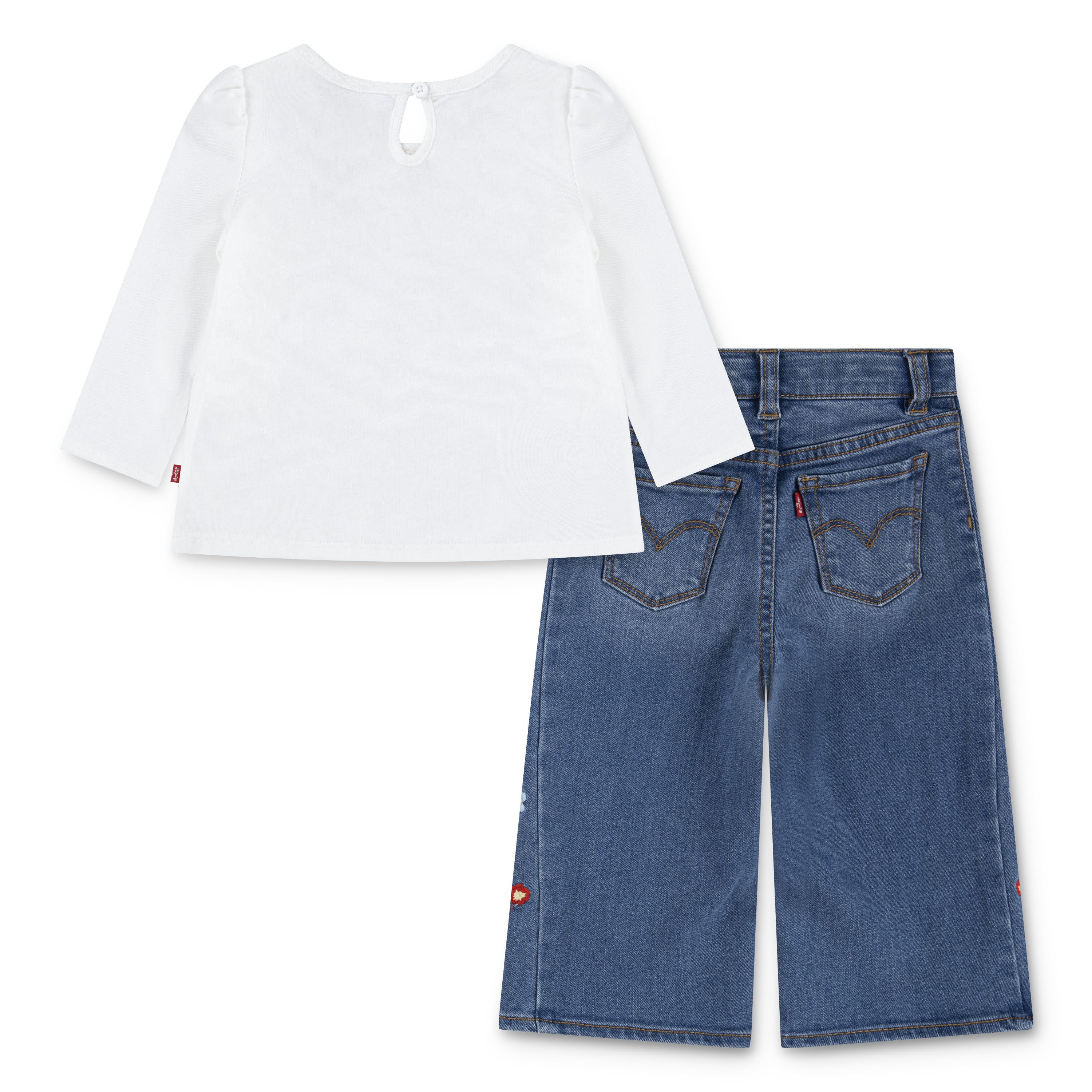 Levi's Kidswear Shirt met lange mouwen en broek LVG CROCHET LEVI'S TOP,JEANS (set, 2-delig)