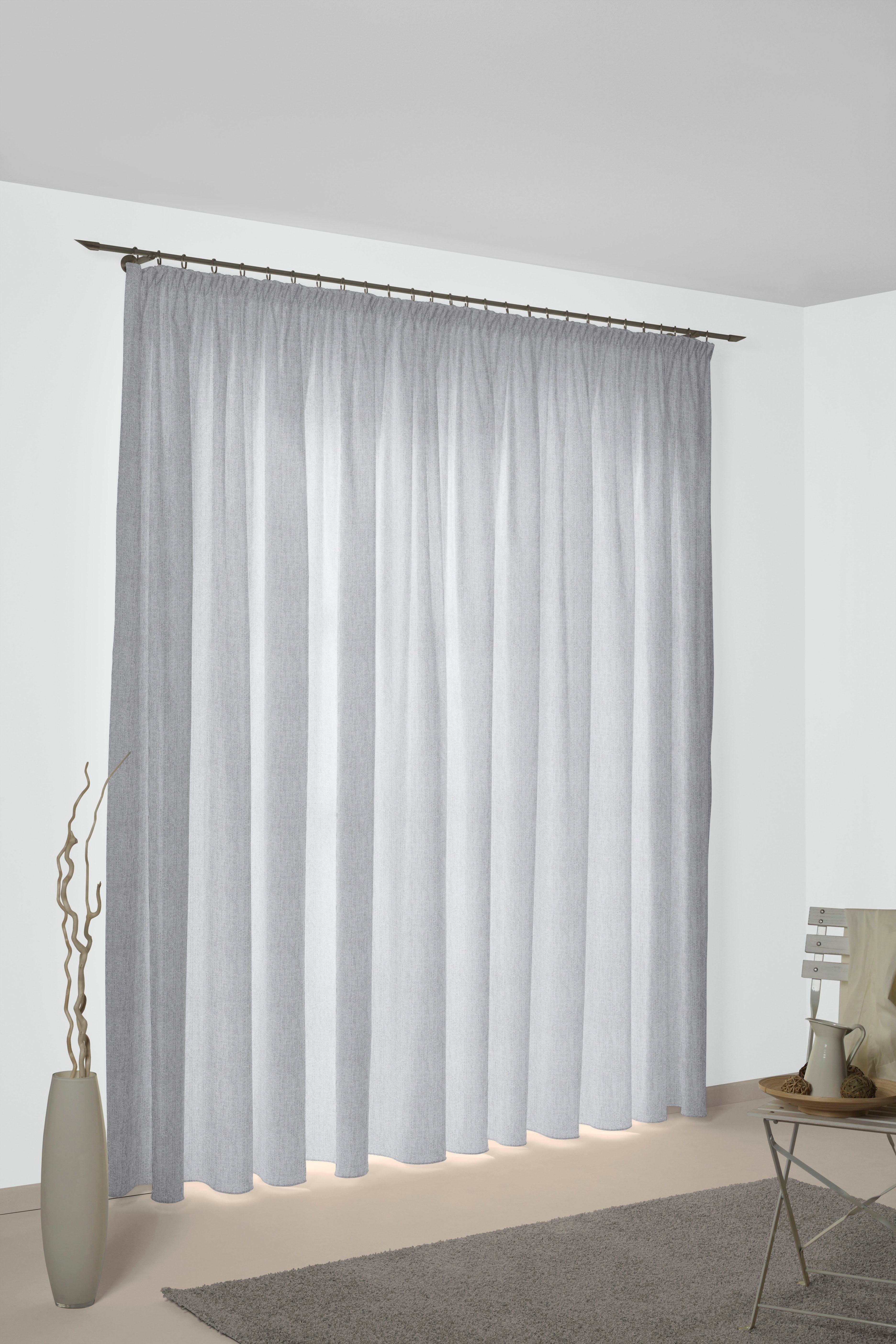 Wirth Gordijn Torbole (1 stuk) kant & klaar gordijnen maat 132 cm x 225 cm grijs