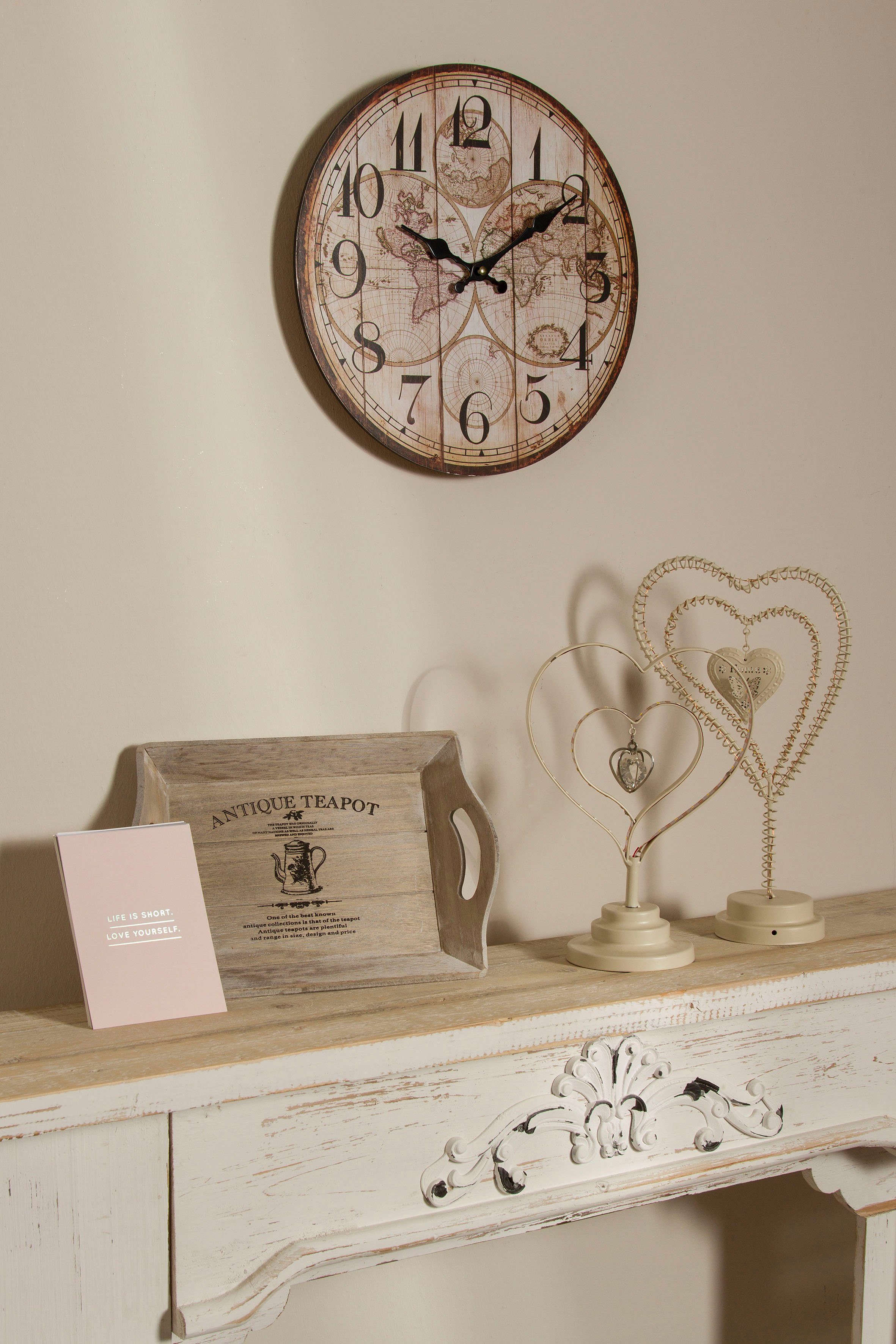 Myflair Möbel & Accessoires Wandklok "Welf" wit, rond, decoratief in keuken & woonkamer (1-delig)