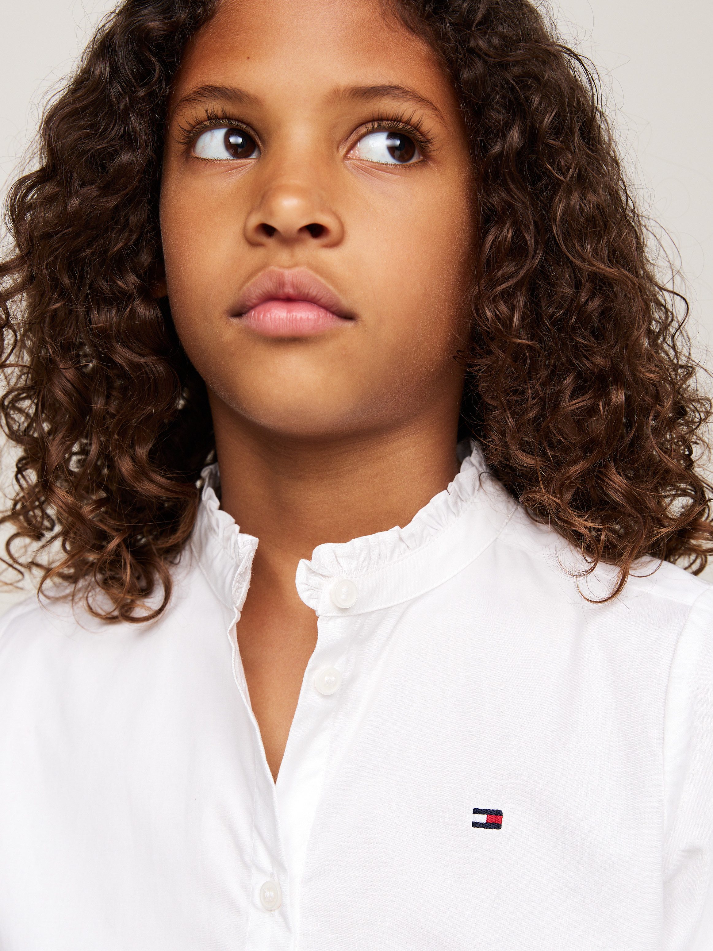 Tommy Hilfiger Blouse met lange mouwen RUFFLE COLLAR BLOUSE LS