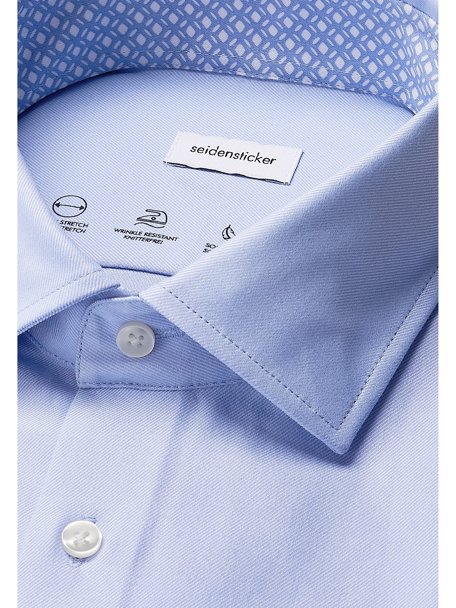 seidensticker Businessoverhemd Zwarte roos Slim 1/1 Kent kraag uni