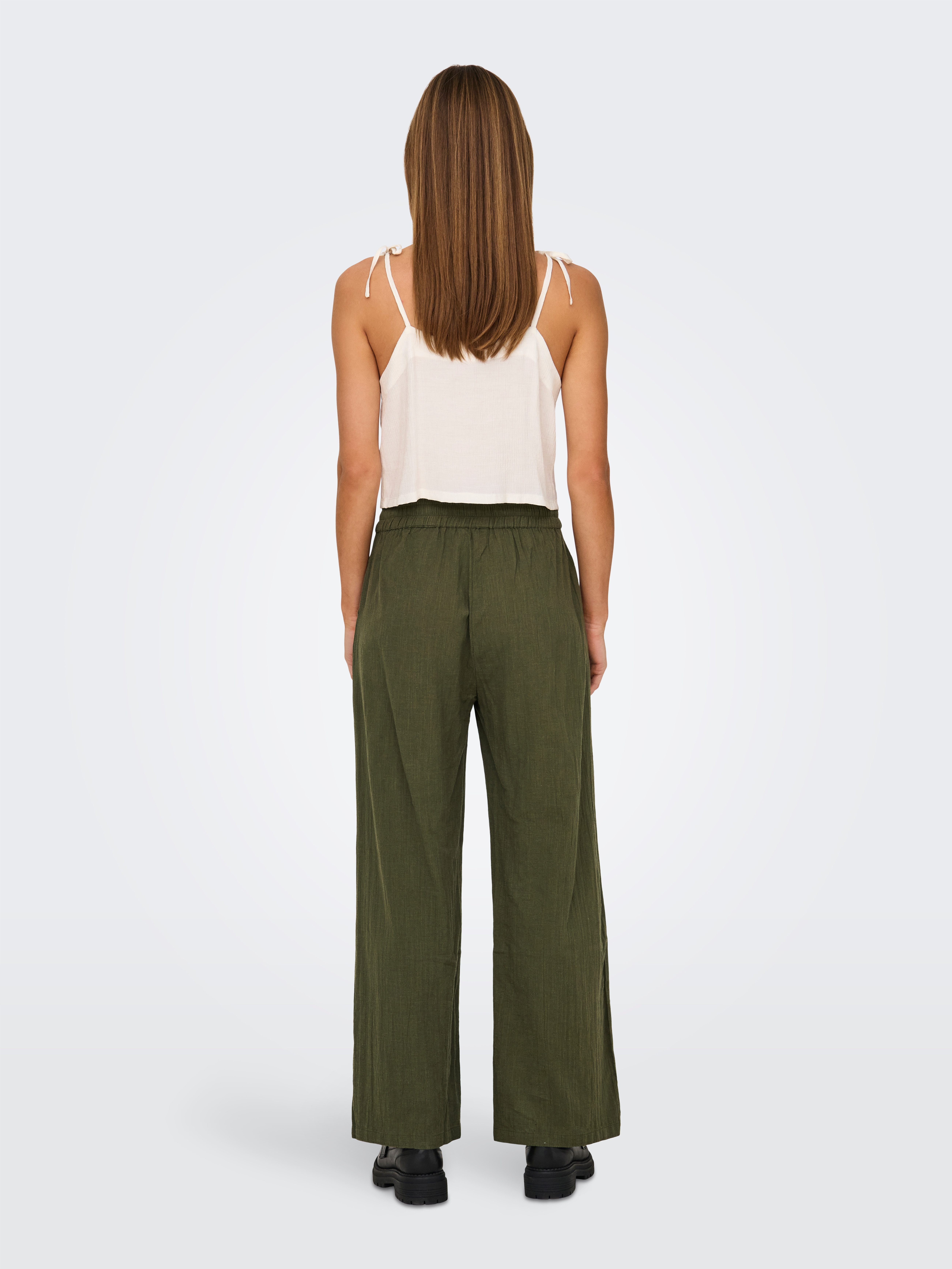 Only Comfortbroek ONLTIZANA COTTON LOOSE PANTS WVN