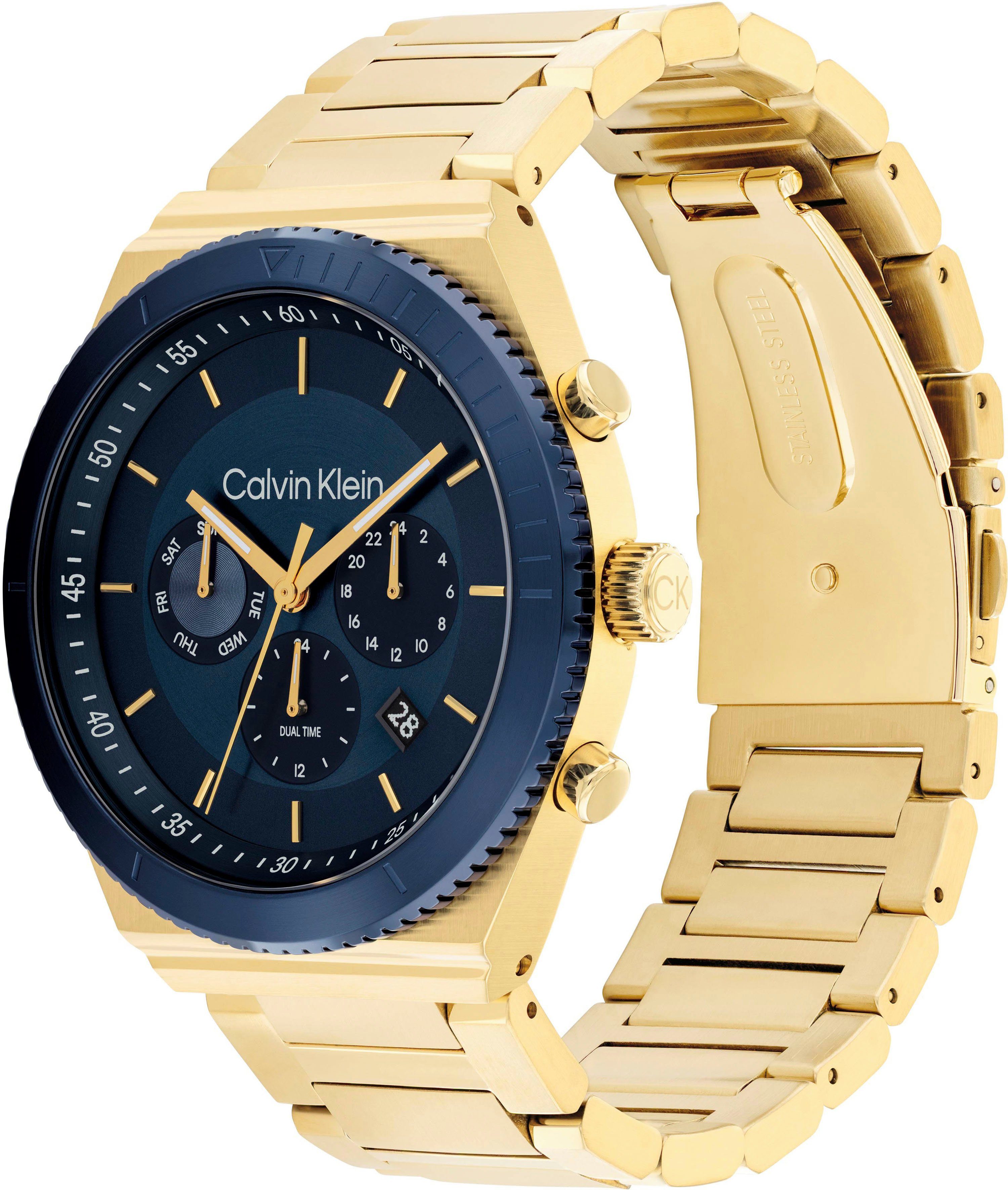 Calvin Klein Multifunctioneel horloge Sport Quartz horloge, armbanduhr, herenhorloge, datum, roestvrijstalen band
