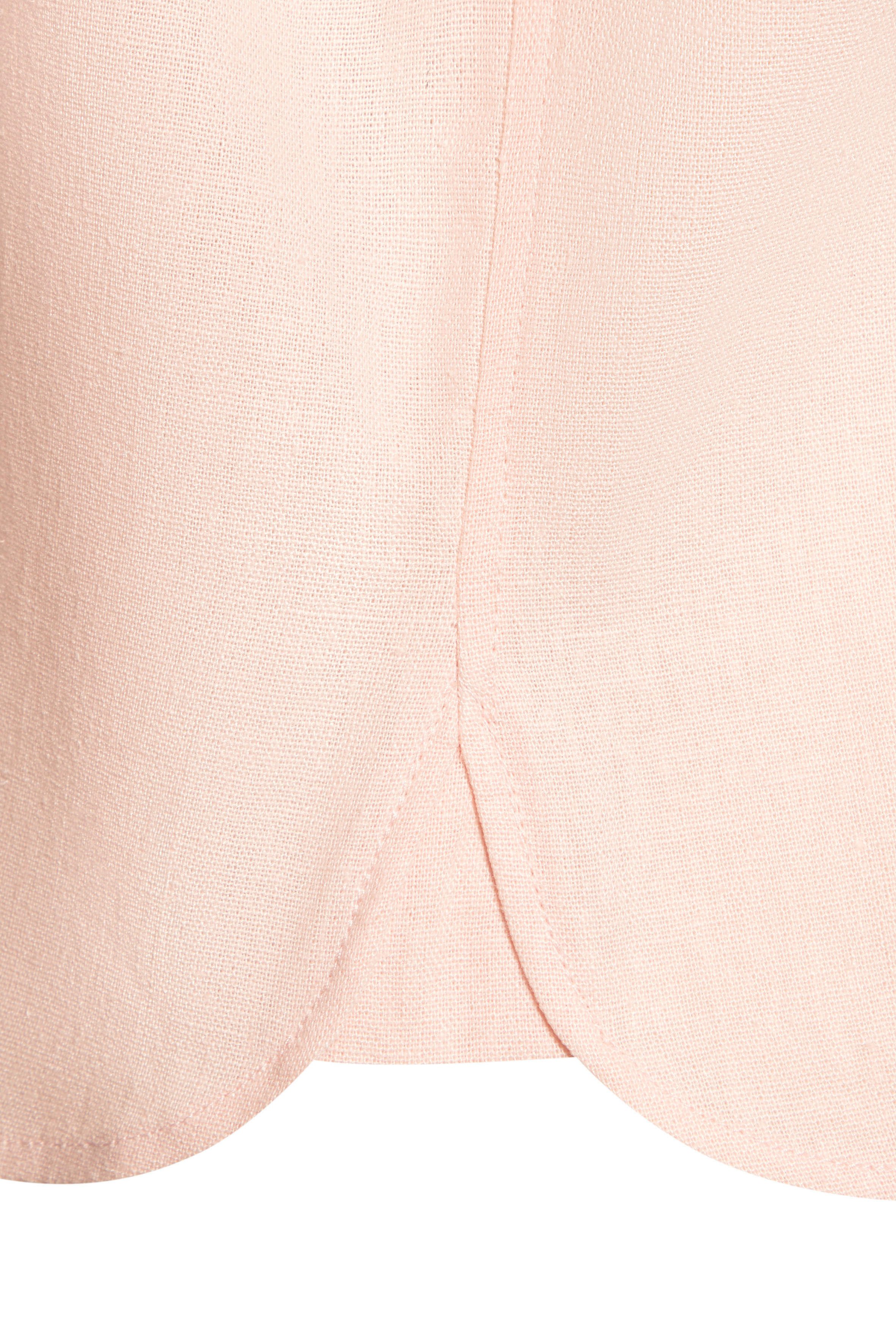 Buffalo Overhemdblouse met linnenpercentage, luchtige lange blouse met overhemdkraag