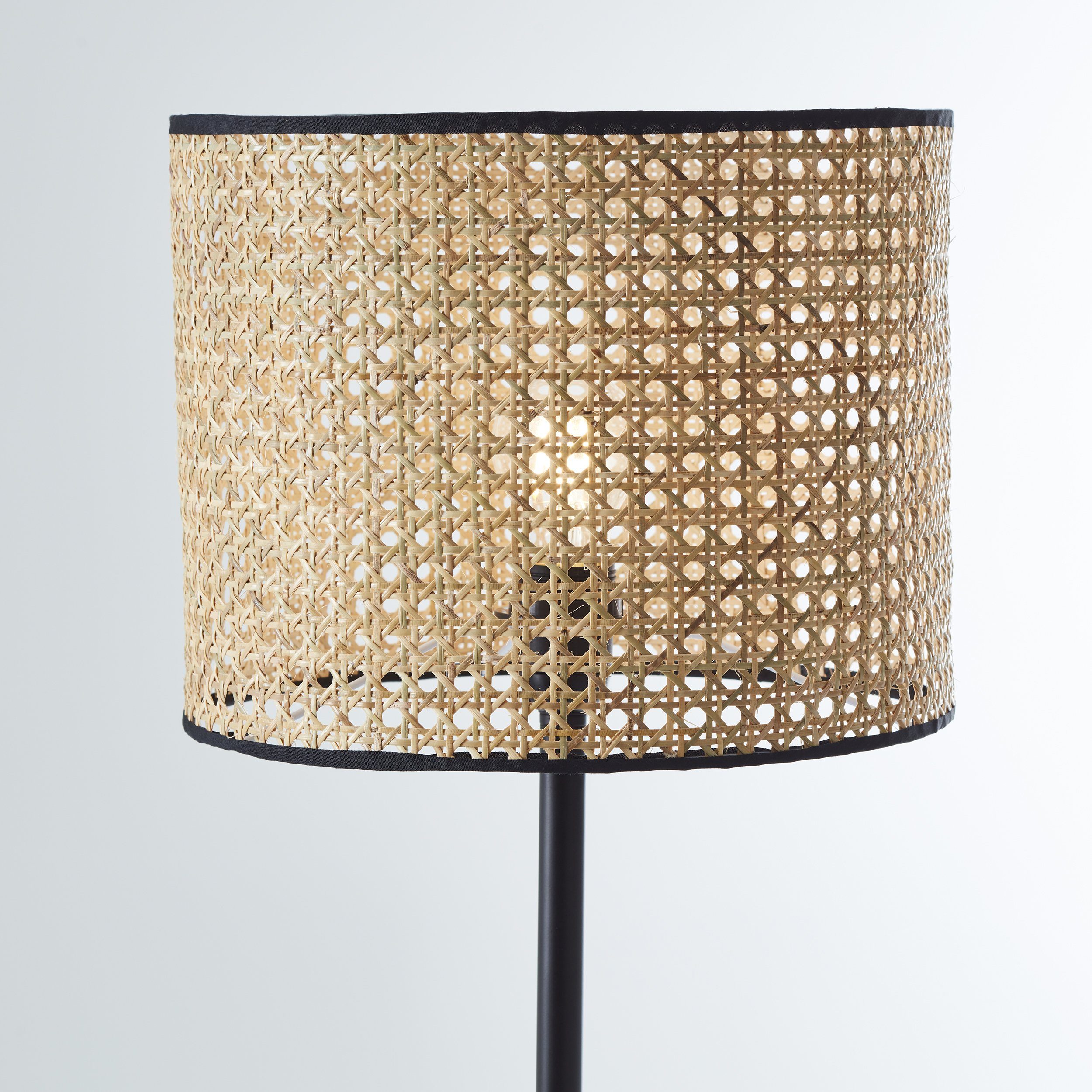 Brilliant Leuchten Staande lamp WILEY 154 cm hoogte, ø 30 cm, 1x e27, metaal/rotan, hout licht/zwart (1 stuk)