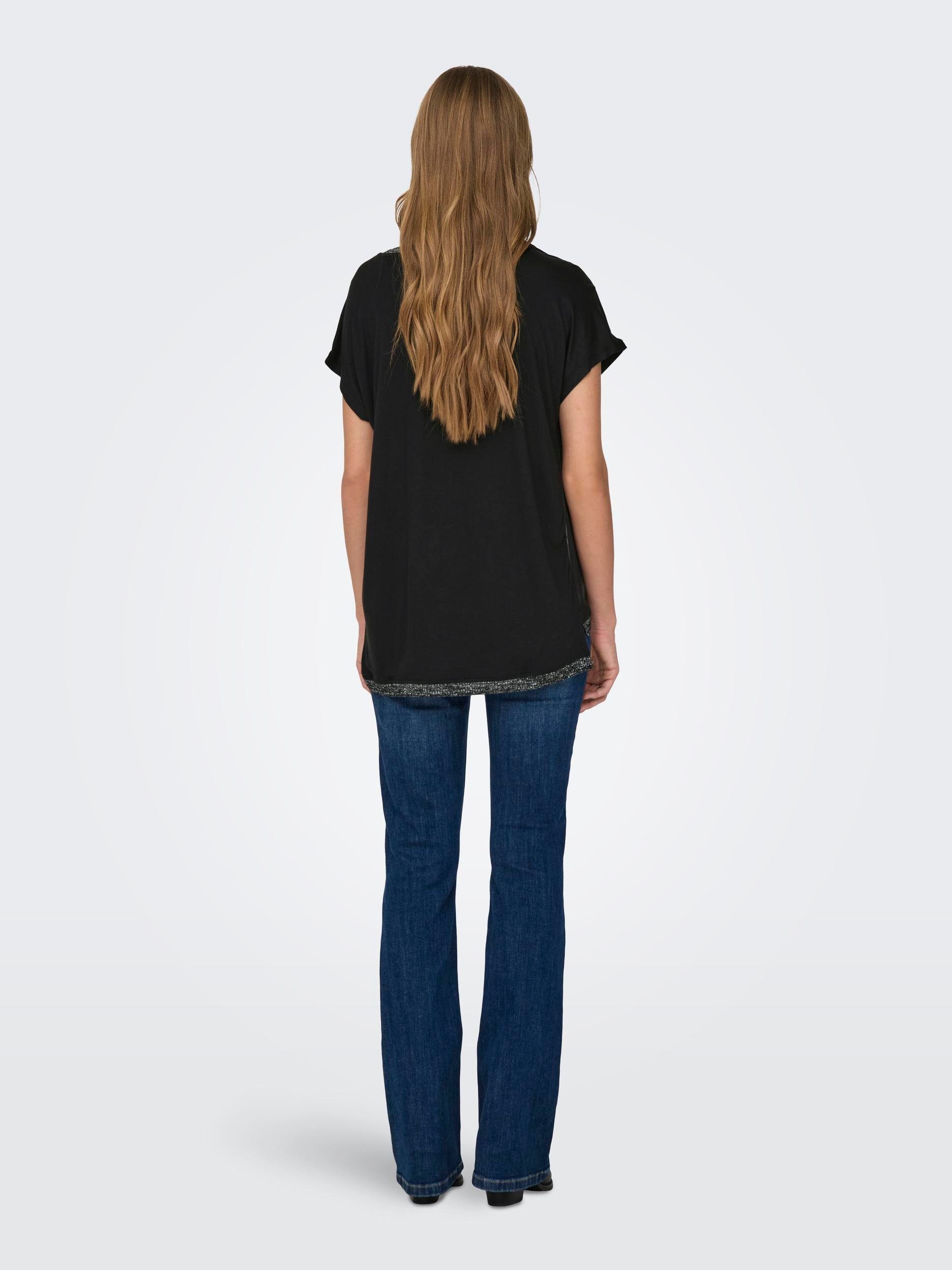 Only Shirt met korte mouwen ONLMICKELA S/S PHOTO TOP BOX JRS