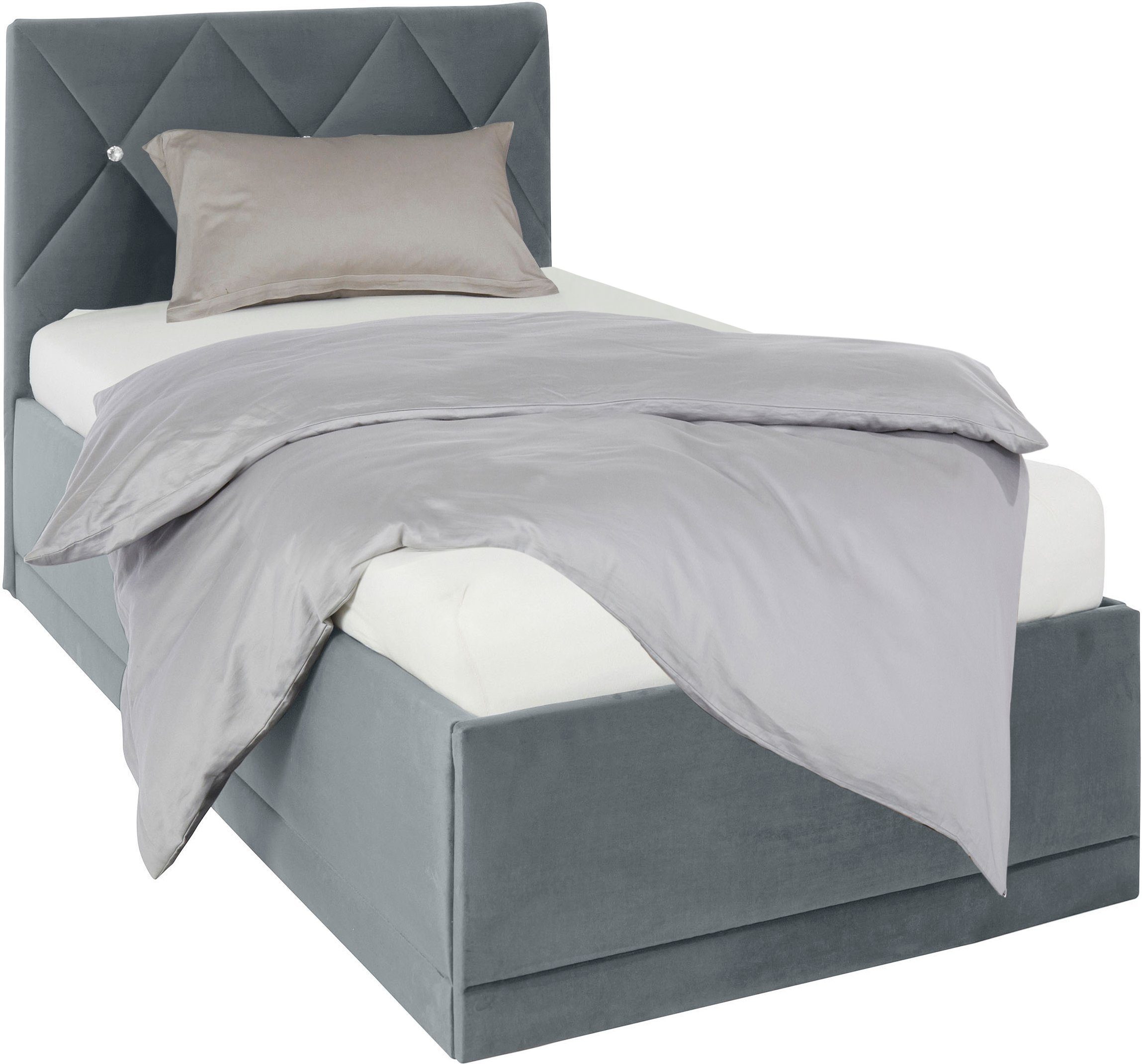 Westfalia Polsterbetten Gestoffeerd bed ADAMAS ook met bedlade, knoopdetails met stras