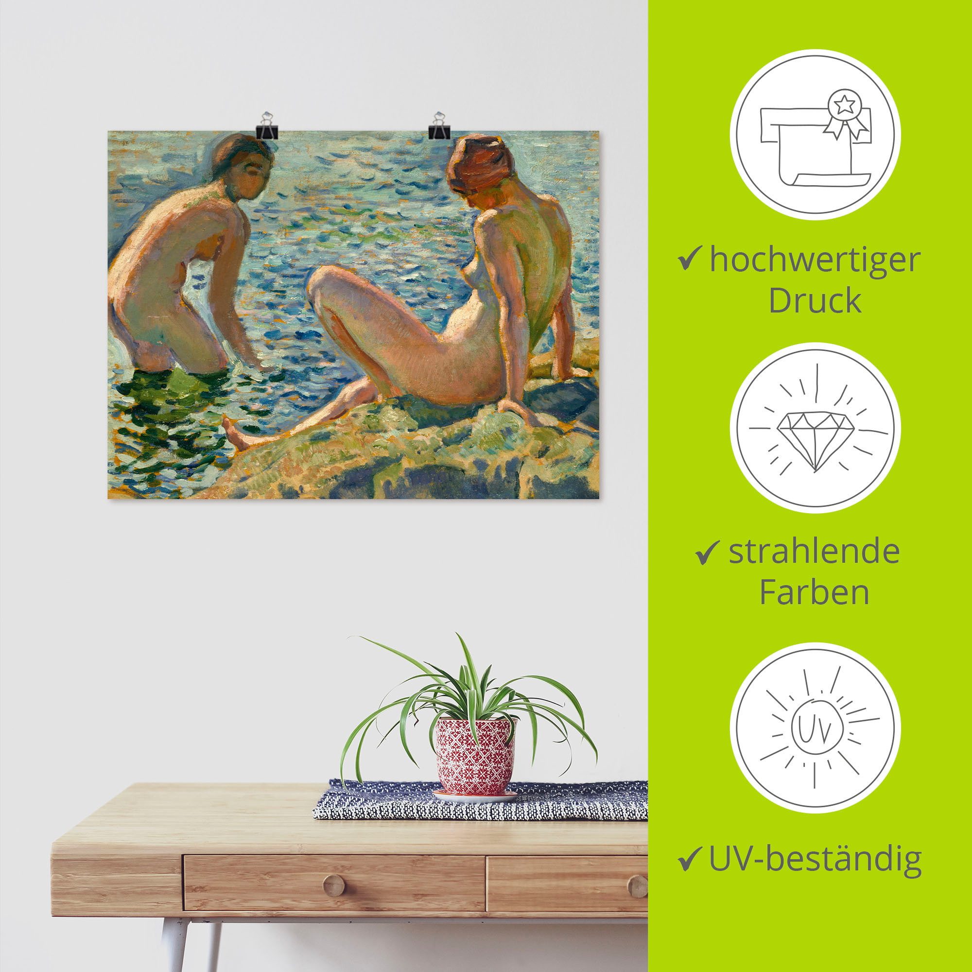 Artland Artprint Les Baigneuses. De zwemmers als artprint van aluminium, artprint op linnen, muursticker of poster in verschillende maten