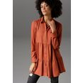 aniston casual lange blouse met ruches bruin