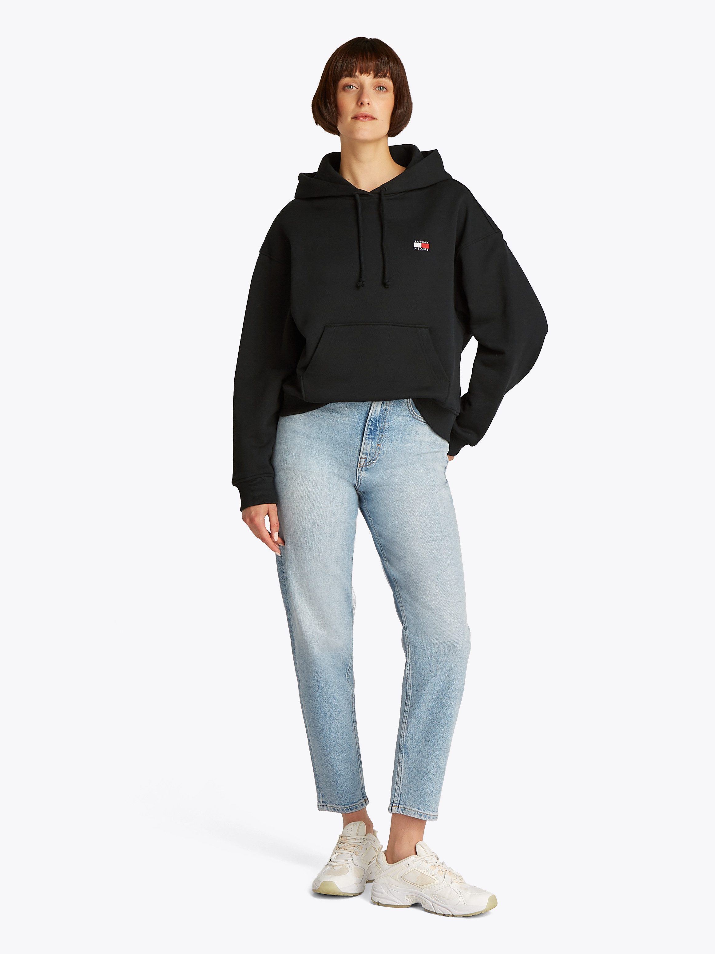 Tommy Jeans Curve Hoodie TJW BXY BADGE HOODIE EXT in grote maten, capuchon, badge