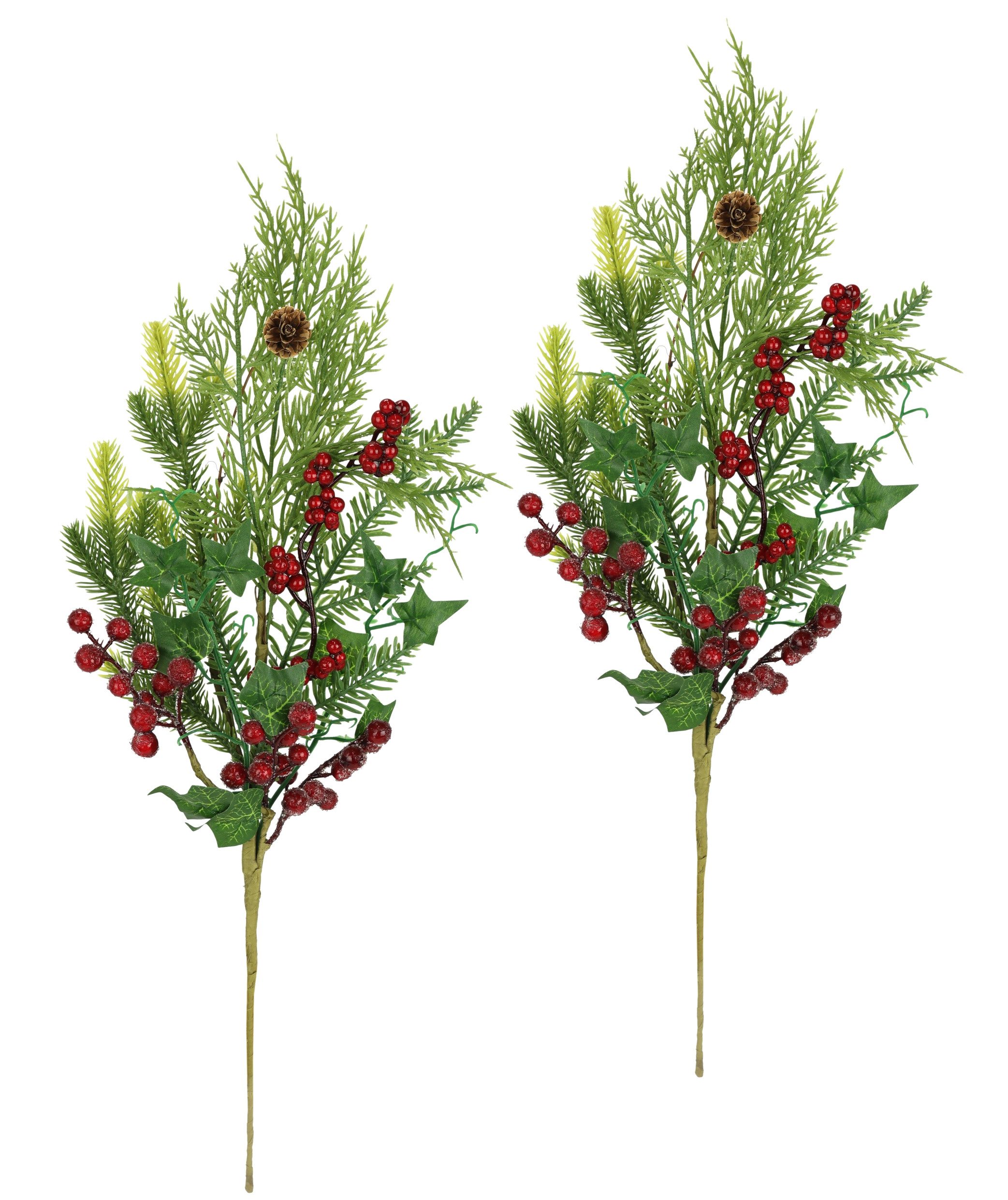 I.GE.A. Kunsttak Weihnachtszweig Tanne/Beeren/Efeu/Thuja