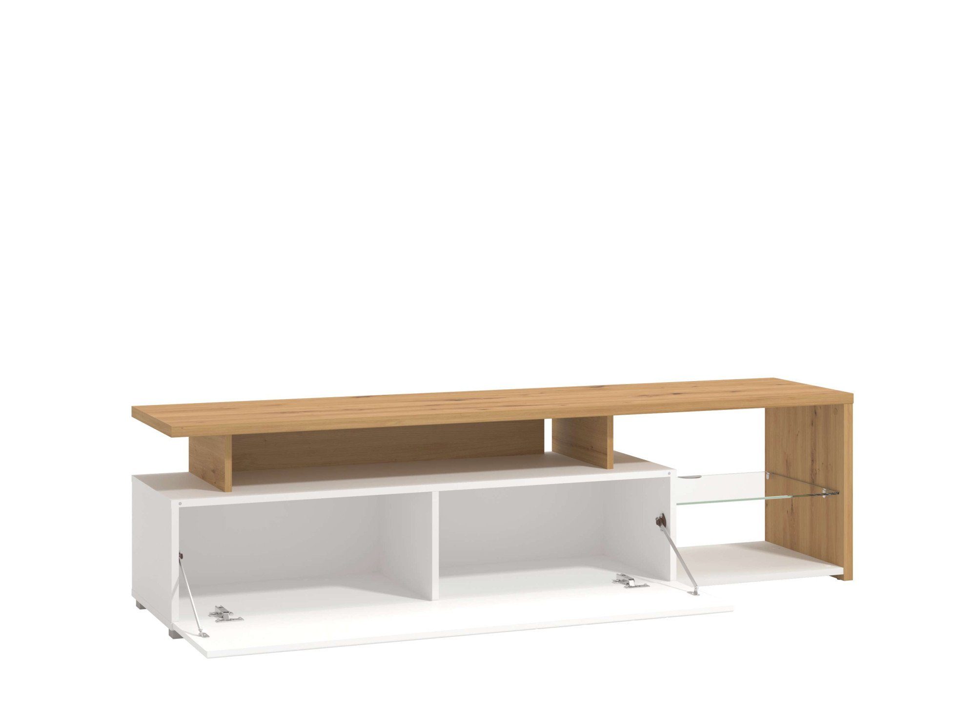 INOSIGN Tv-meubel Arctic TV-Board TV-kast, Br. 170 cm, met en zonder LED-verlichting, front met frezing
