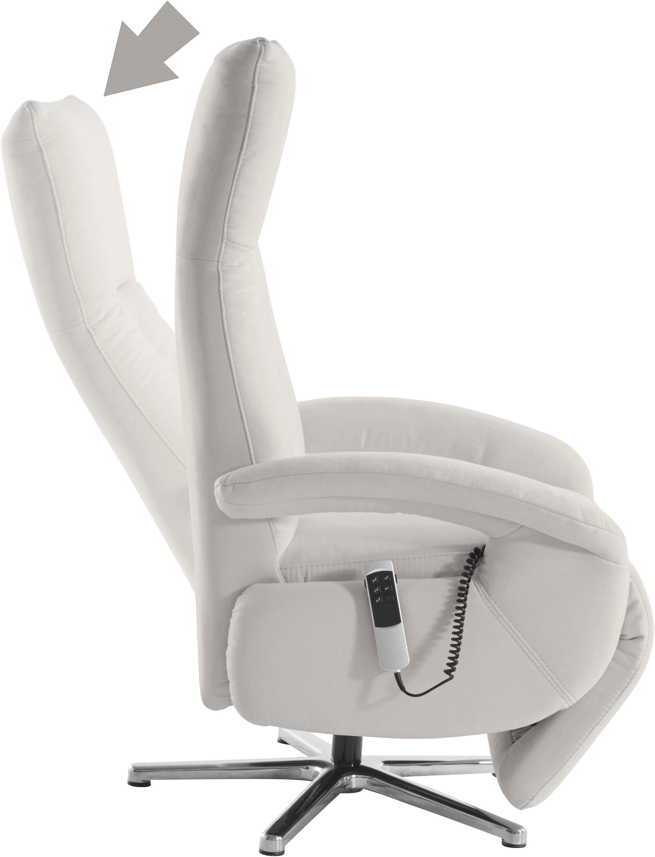 sit&more Relaxfauteuil Tycoon met verstelbare hoofdsteun en 360° draaifunctie keuze tussen handmatige of elektrische functie, ook met accu (draadloos)