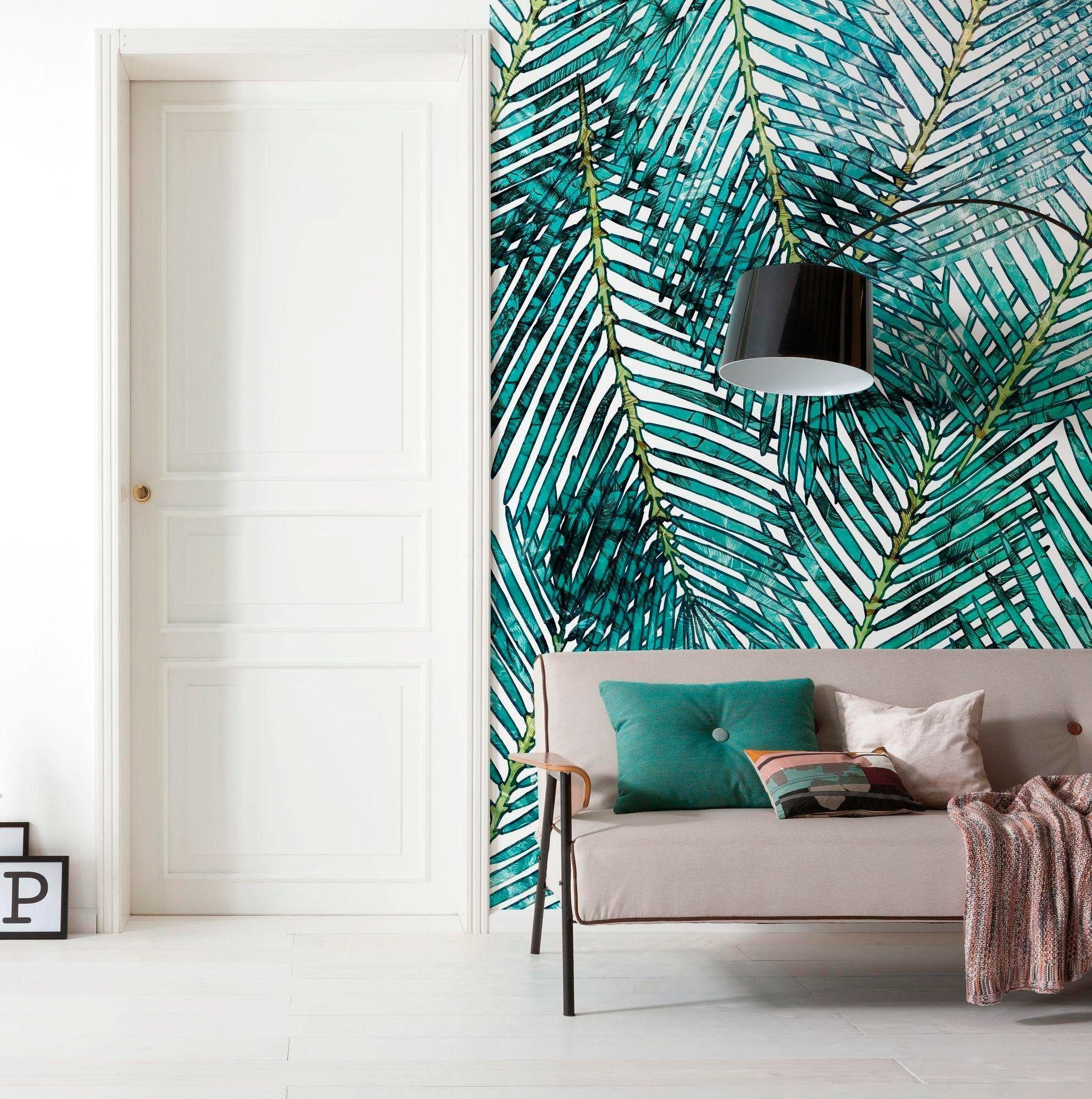Komar Vliesbehang Digitale print vlies - Palm Canopy - Afmeting 200 x 250 cm (1 stuk)