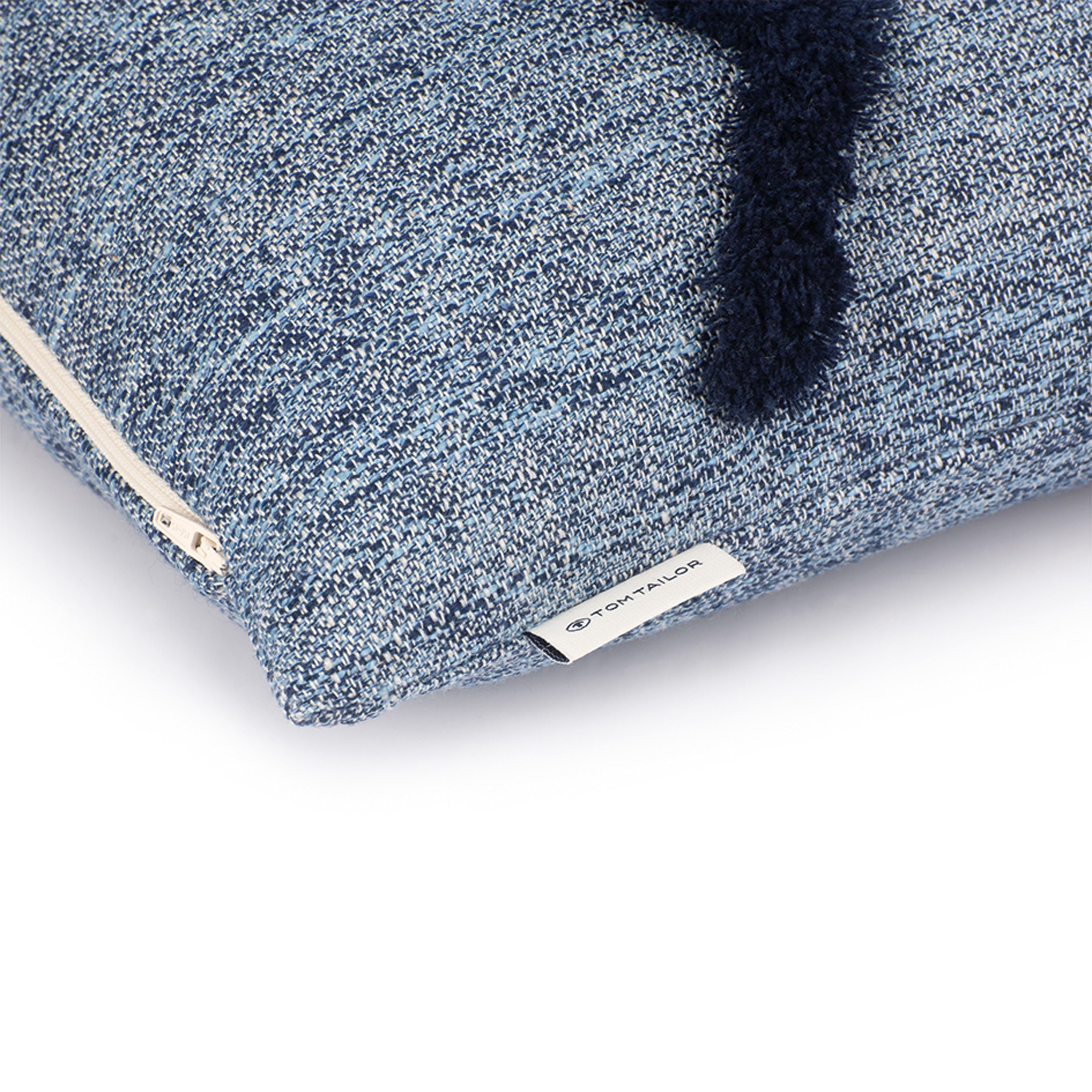Kussenhoes Structured Zag met franje-applicatie (1 stuk)