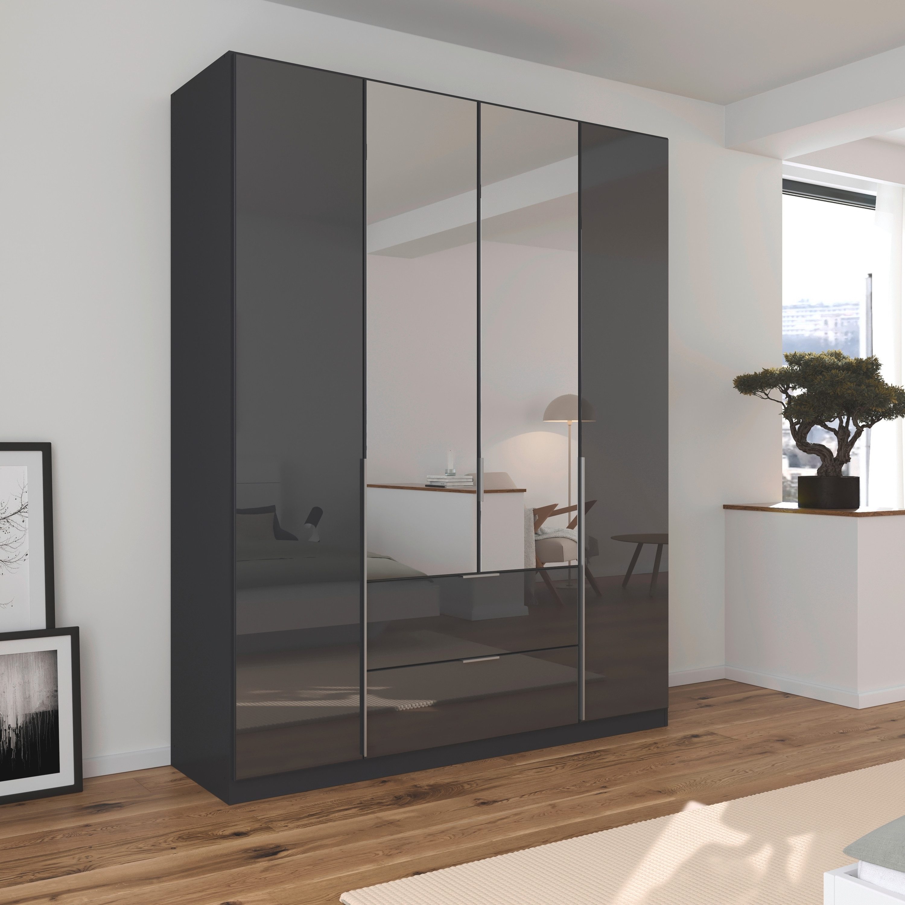 rauch Draaideurkast Kledingkasten kast garderobe AGORDO met glazen front