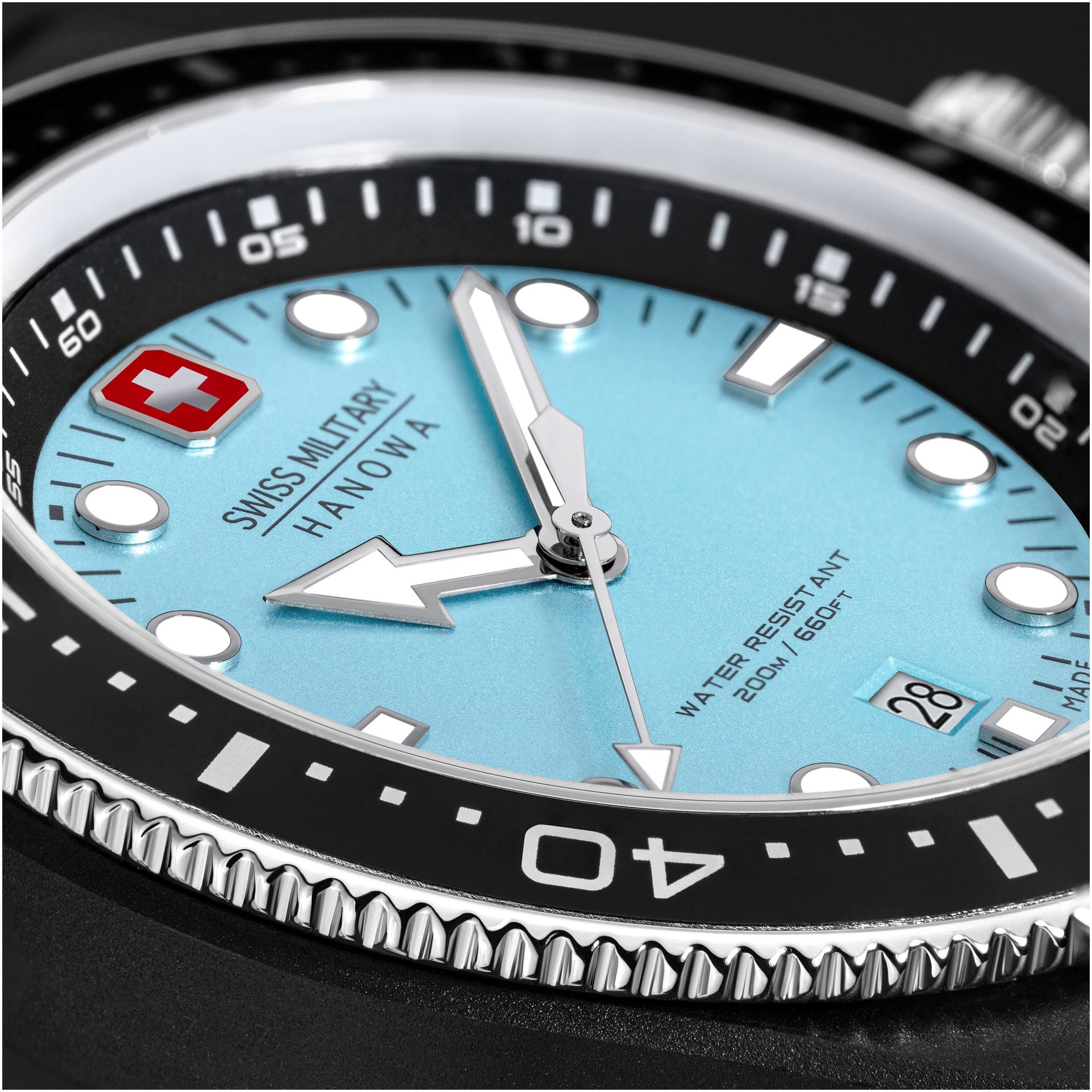 Swiss Military Hanowa Kwartshorloge OCEAN PIONEER Horloge, herenhorloge, Swiss Made, datum, saffierglas