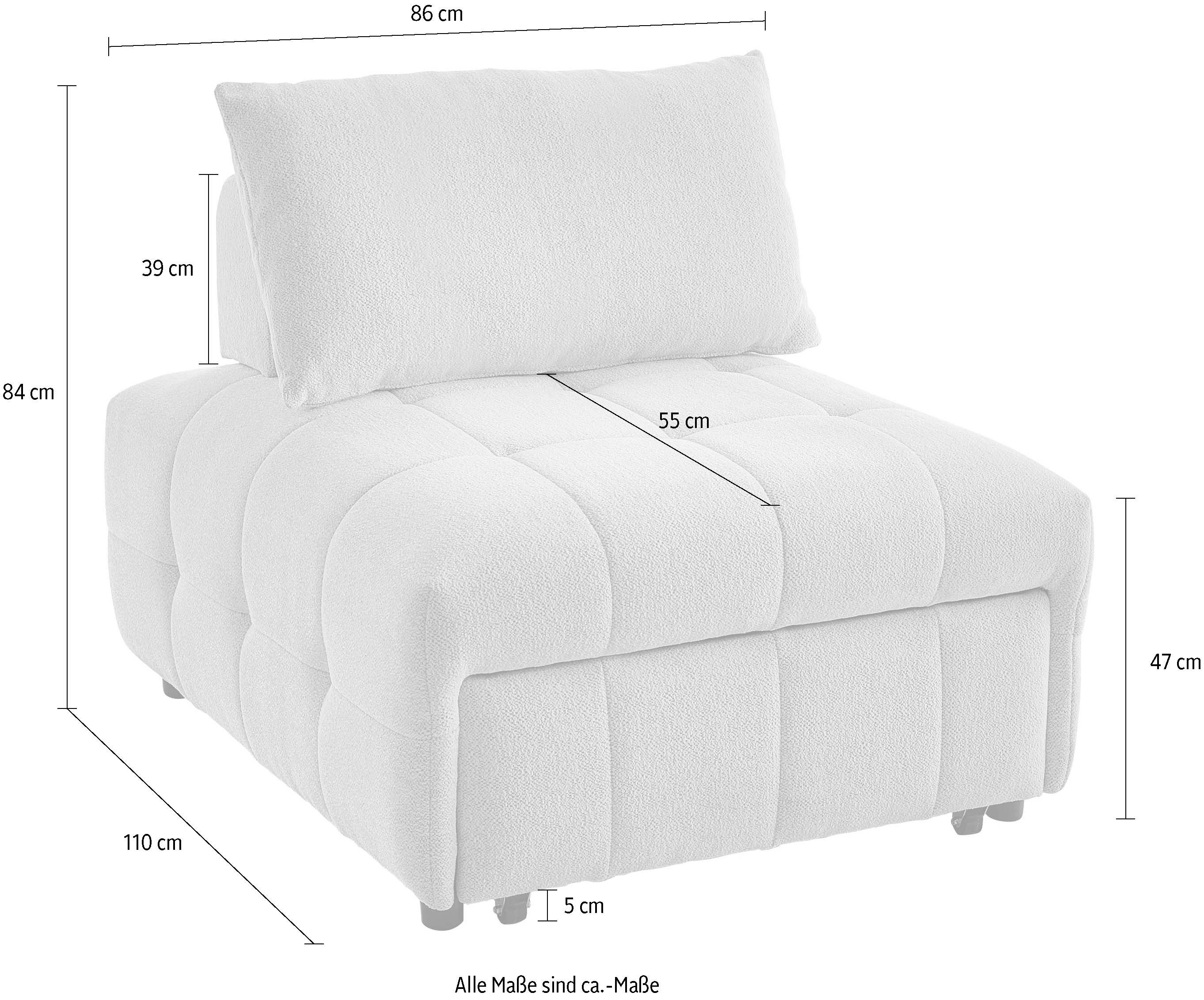 ATLANTIC home collection Fauteuil Fabio Slaapstoel met zitdiepteverstelling