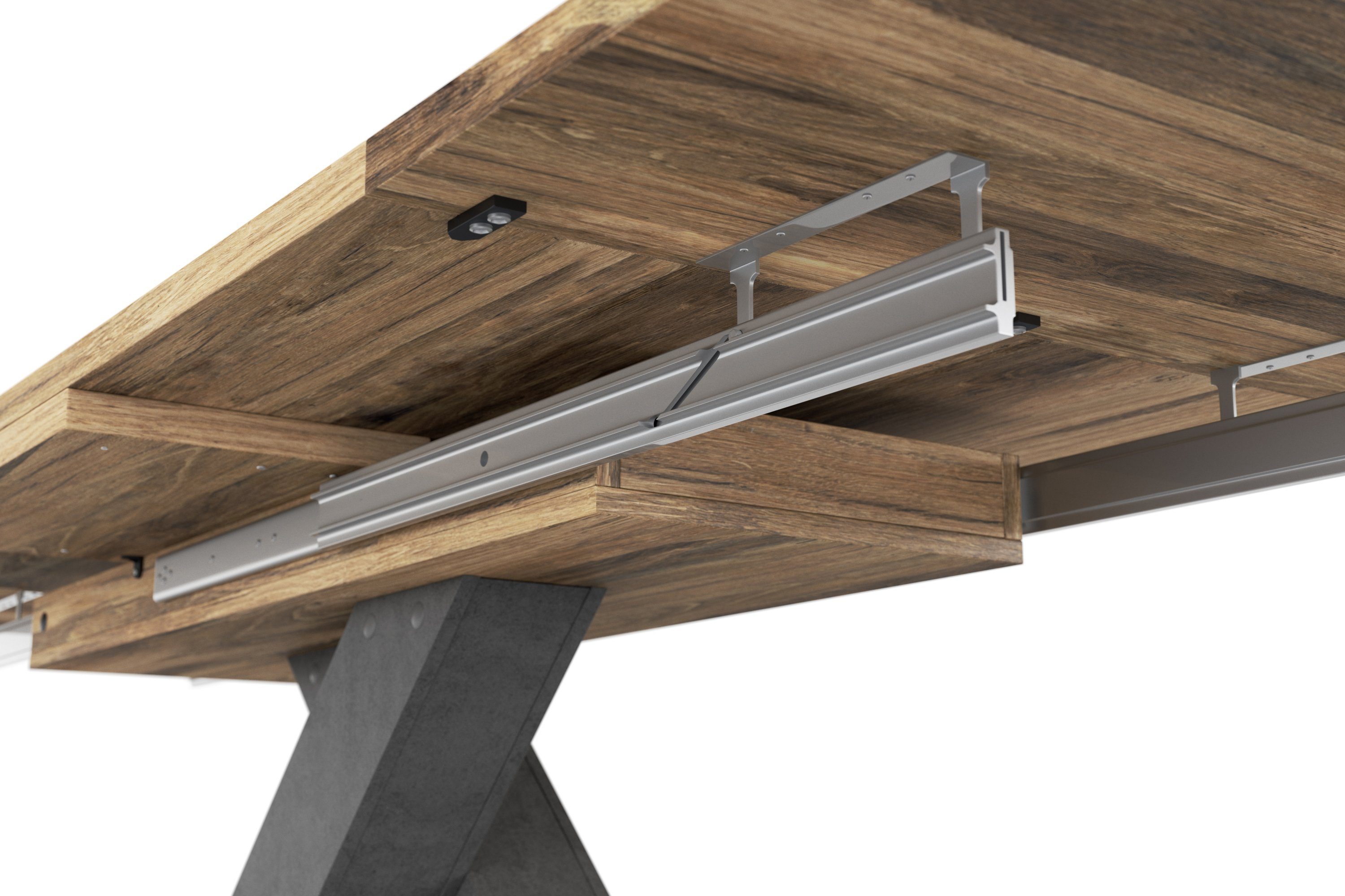 Mäusbacher Eettafel Comfort tafel TOPSELLER! Mäusbacher eettafel met X-frame en voetplaat. Breedte 160-260