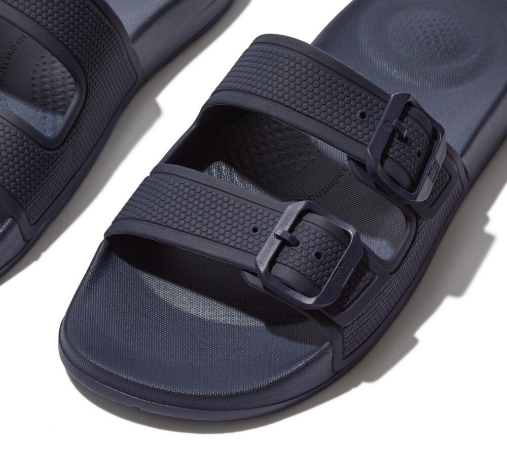 Fitflop Slippers IQUSHION TWO-BAR BUCKLE SLIDES , zomerschoen, slippers, badschoen met twee verstelbare gespen