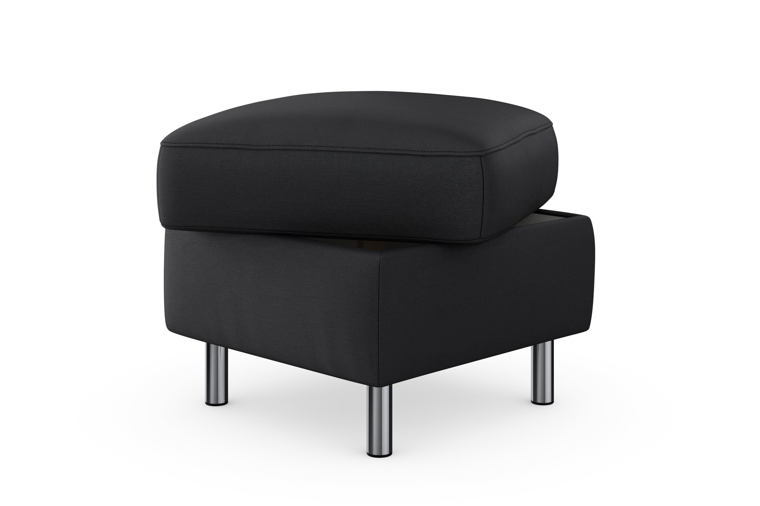 sit&more Hocker met bergruimte Sinatra Zitoppervlak is afneembaar, chroomkleurige, metalen poten